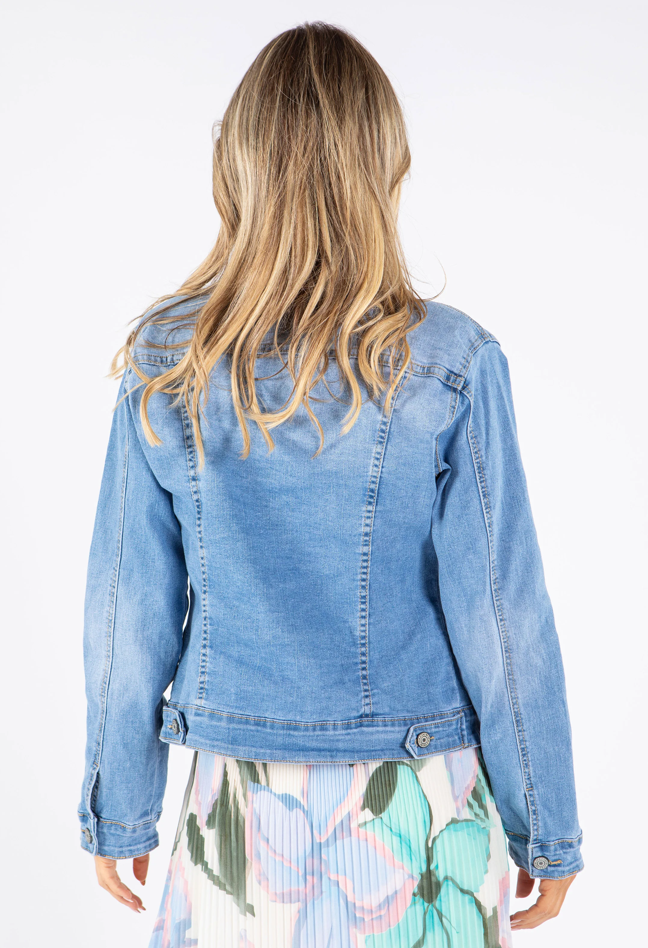 Diamond & Pearl Trim Denim Jacket - Image 4