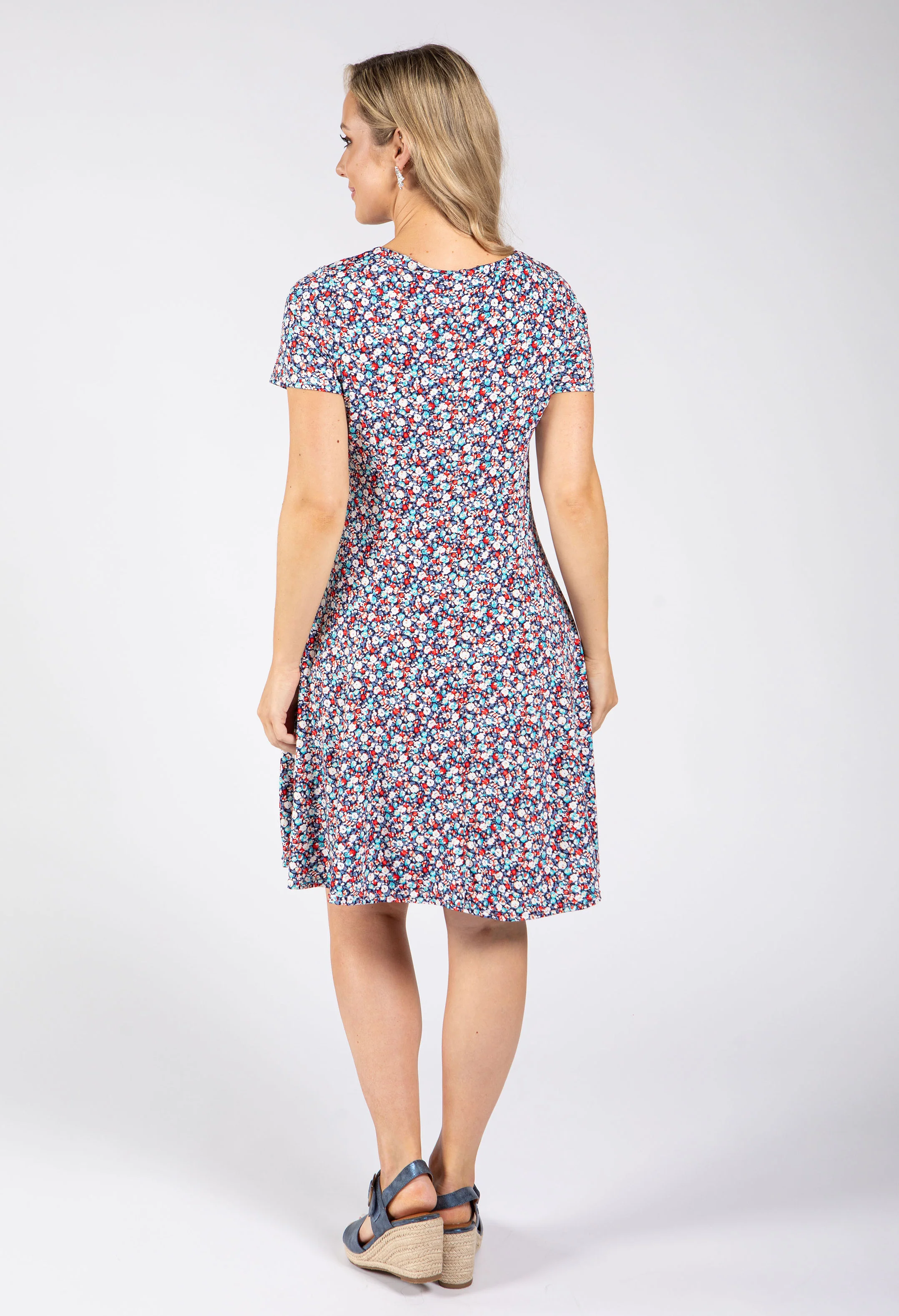 Ditsy Print Short Dress - Image 5