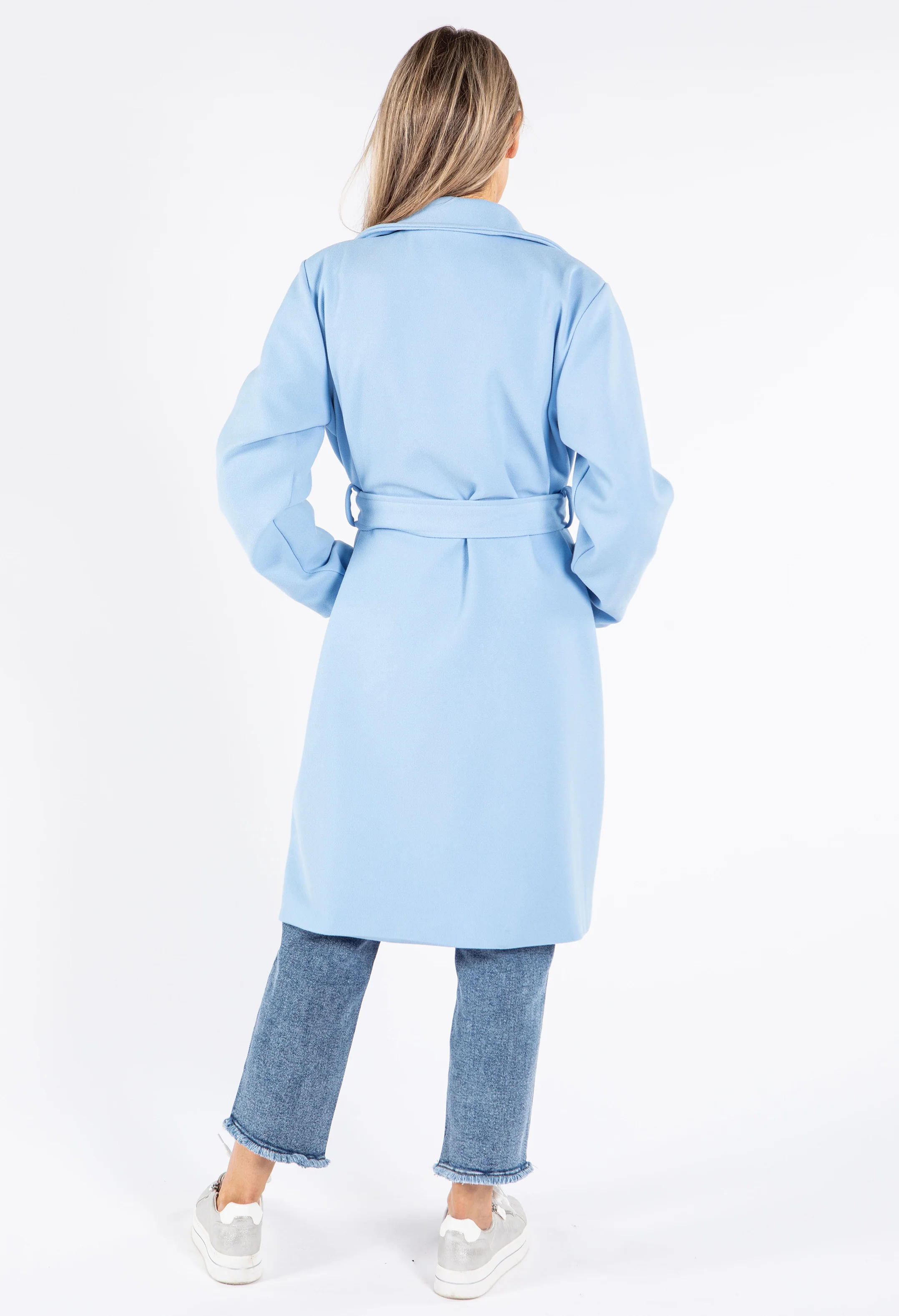 Double Breasted Tie Waist Coat - Image 7