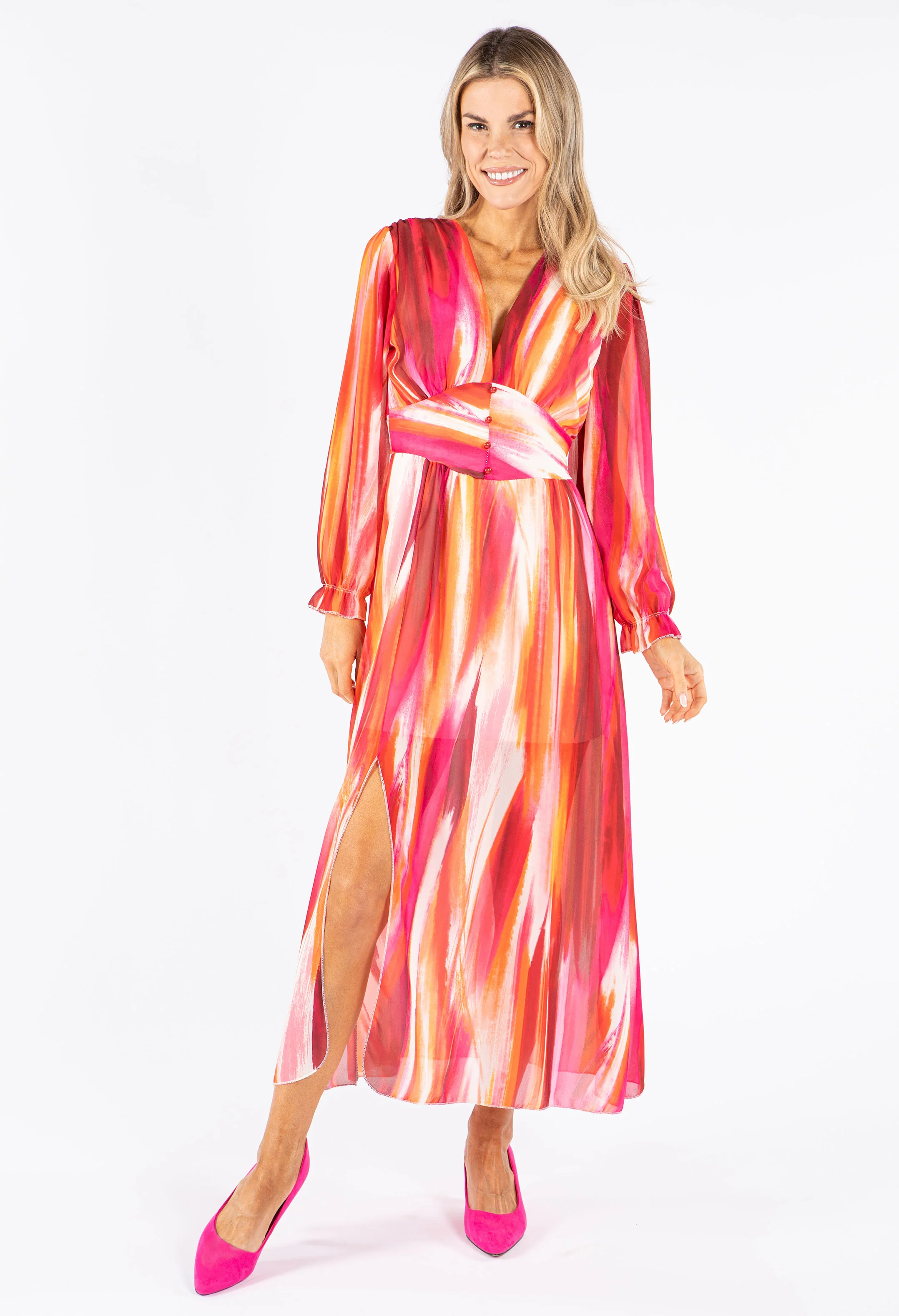 Elle Dress in Sunset Print - Image 3
