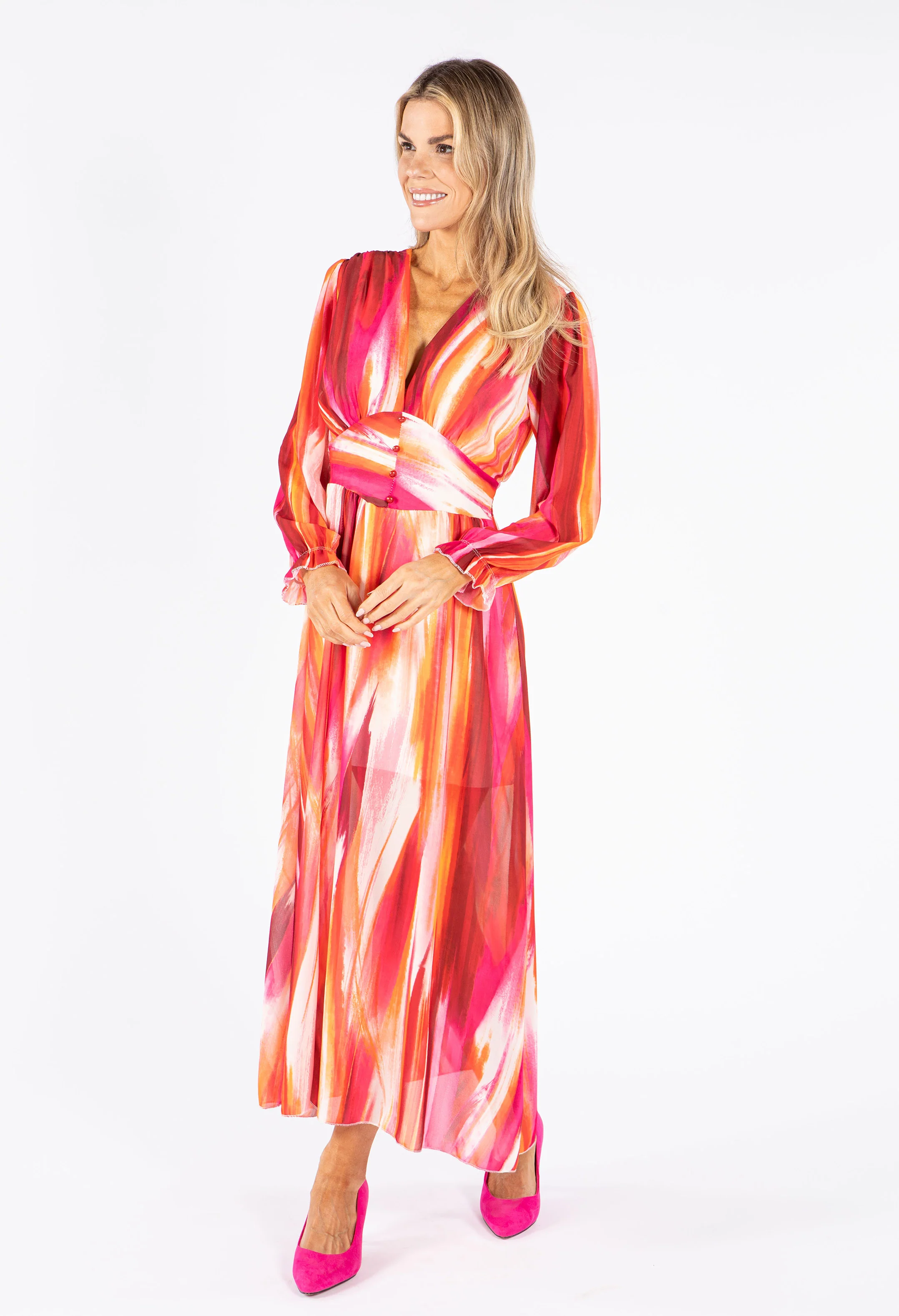 Elle Dress in Sunset Print - Image 4