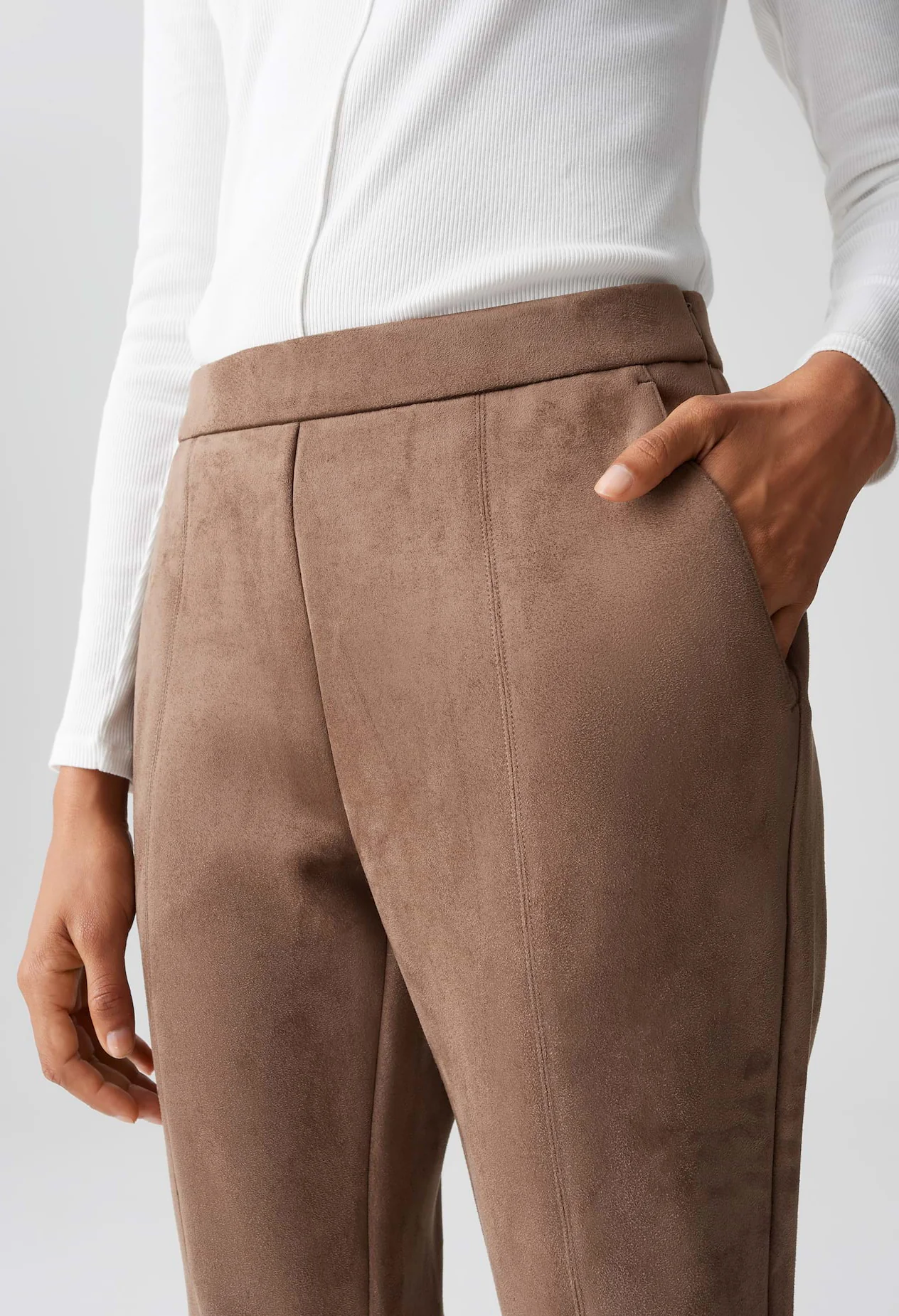 Elvina Cozy Faux Suede Trousers - Image 5