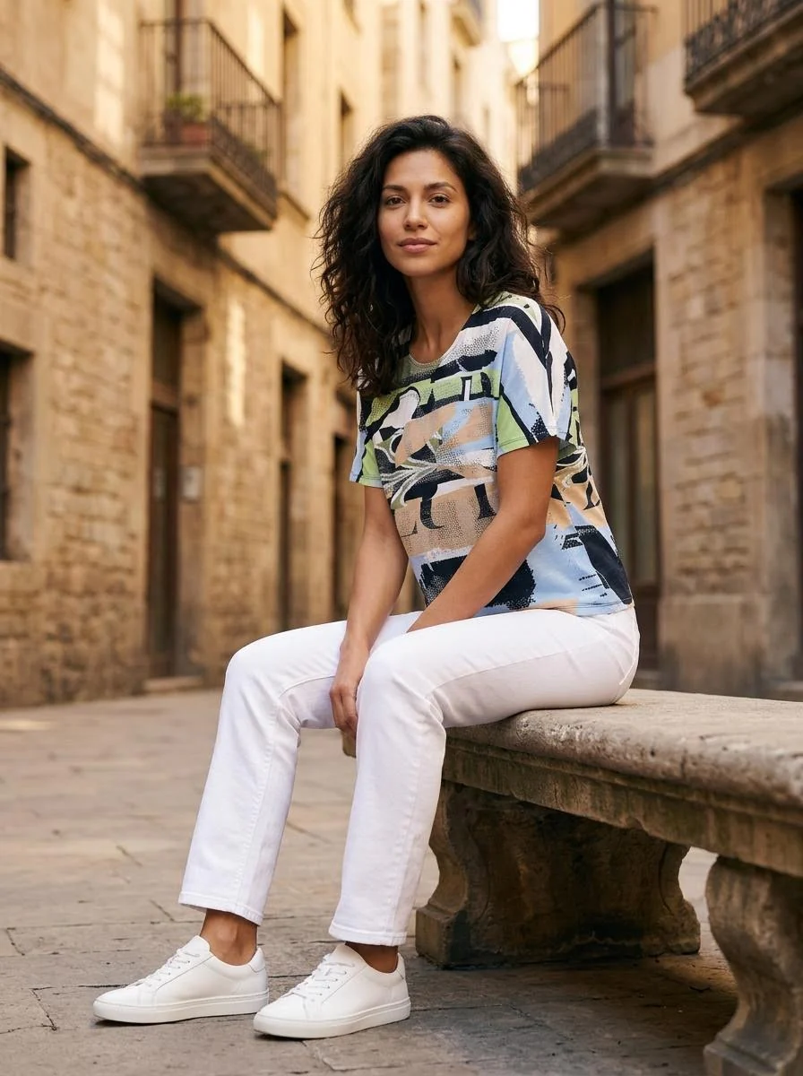 Embellished Graphic Print Top - Image 3