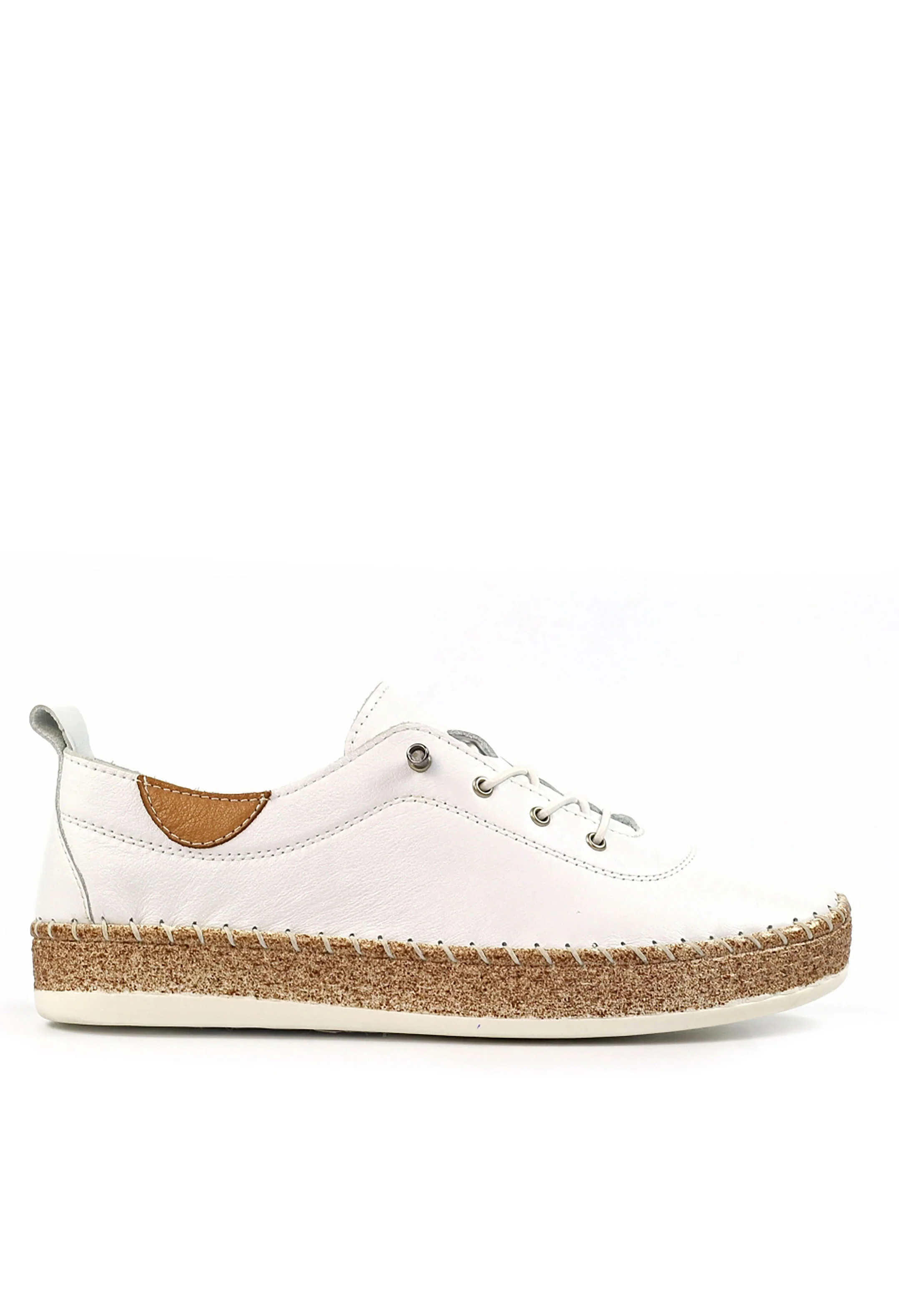 Evie White Leather Plimsoll - Image 2