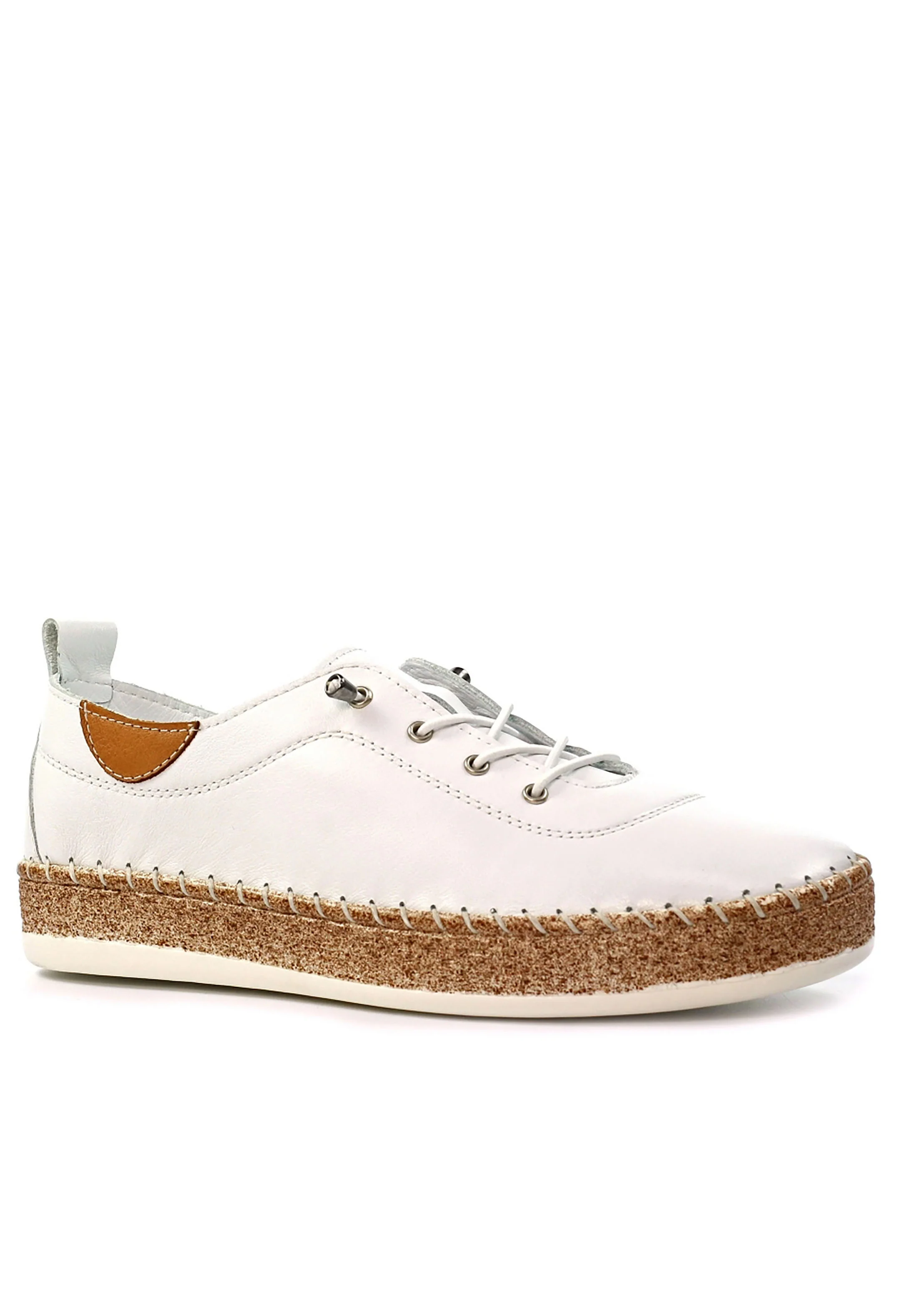 Evie White Leather Plimsoll - Image 4