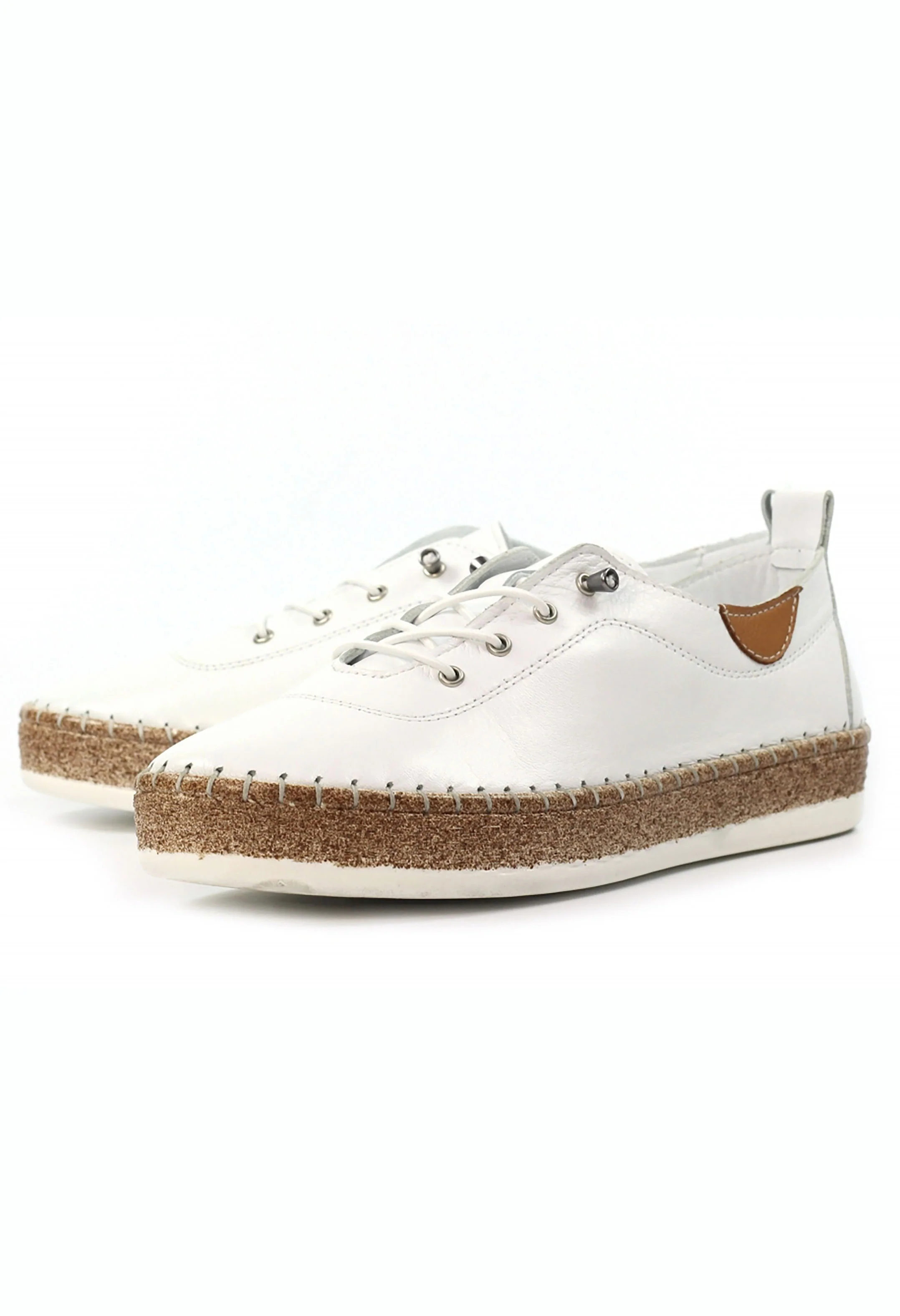 Evie White Leather Plimsoll - Image 5
