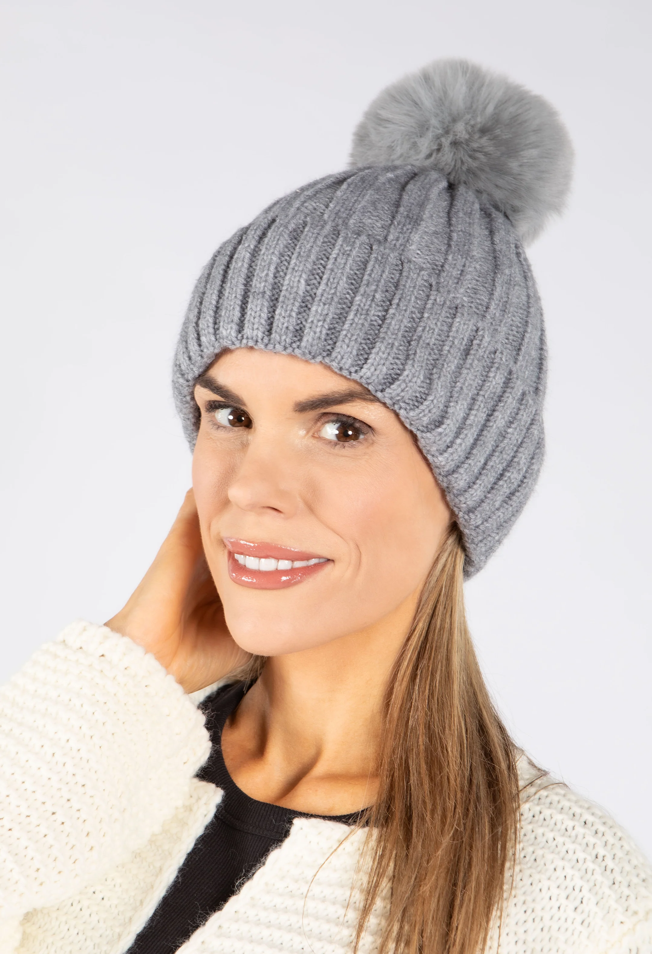 Faux Fur Bobble Hat - Image 10
