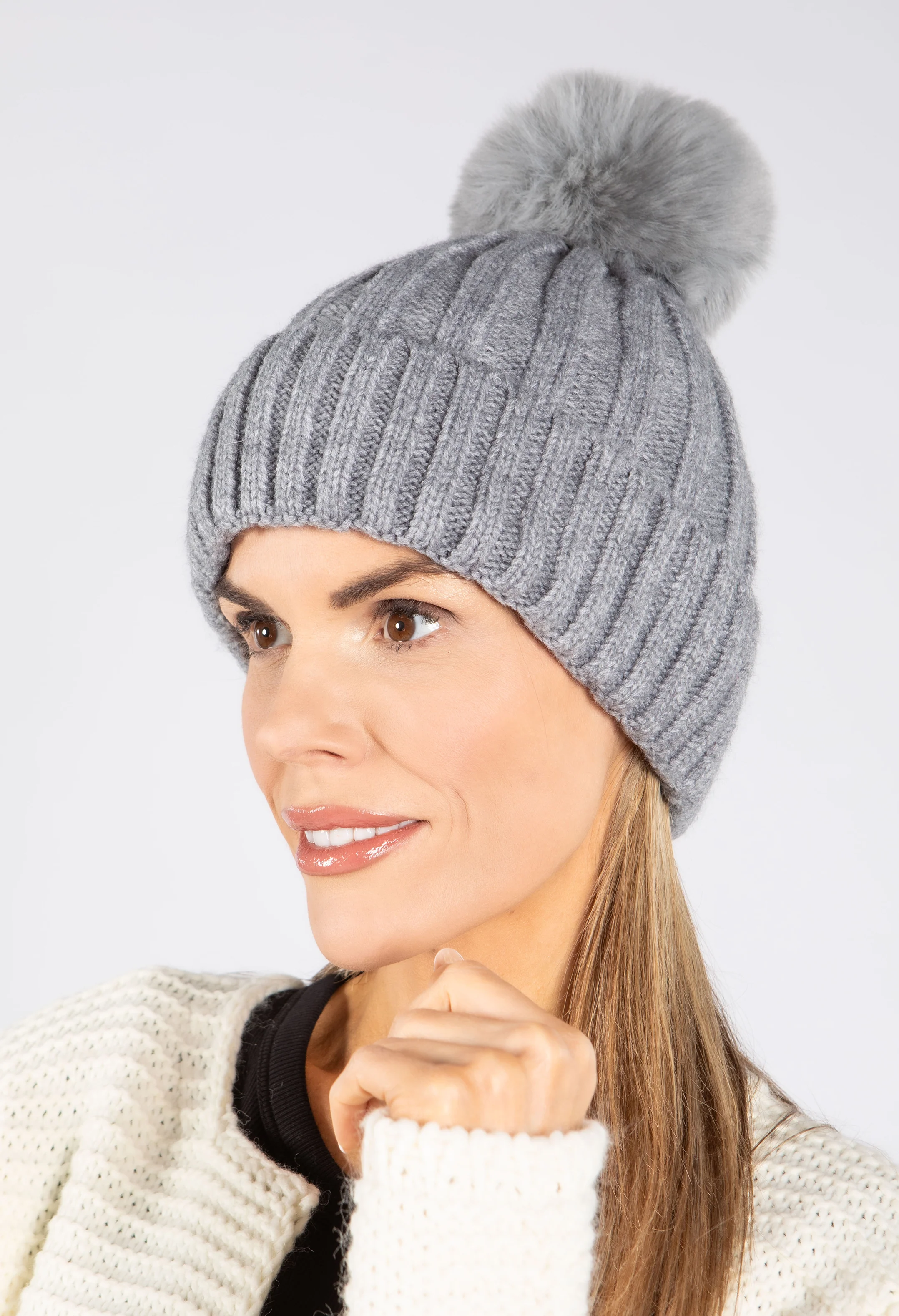 Faux Fur Bobble Hat - Image 11