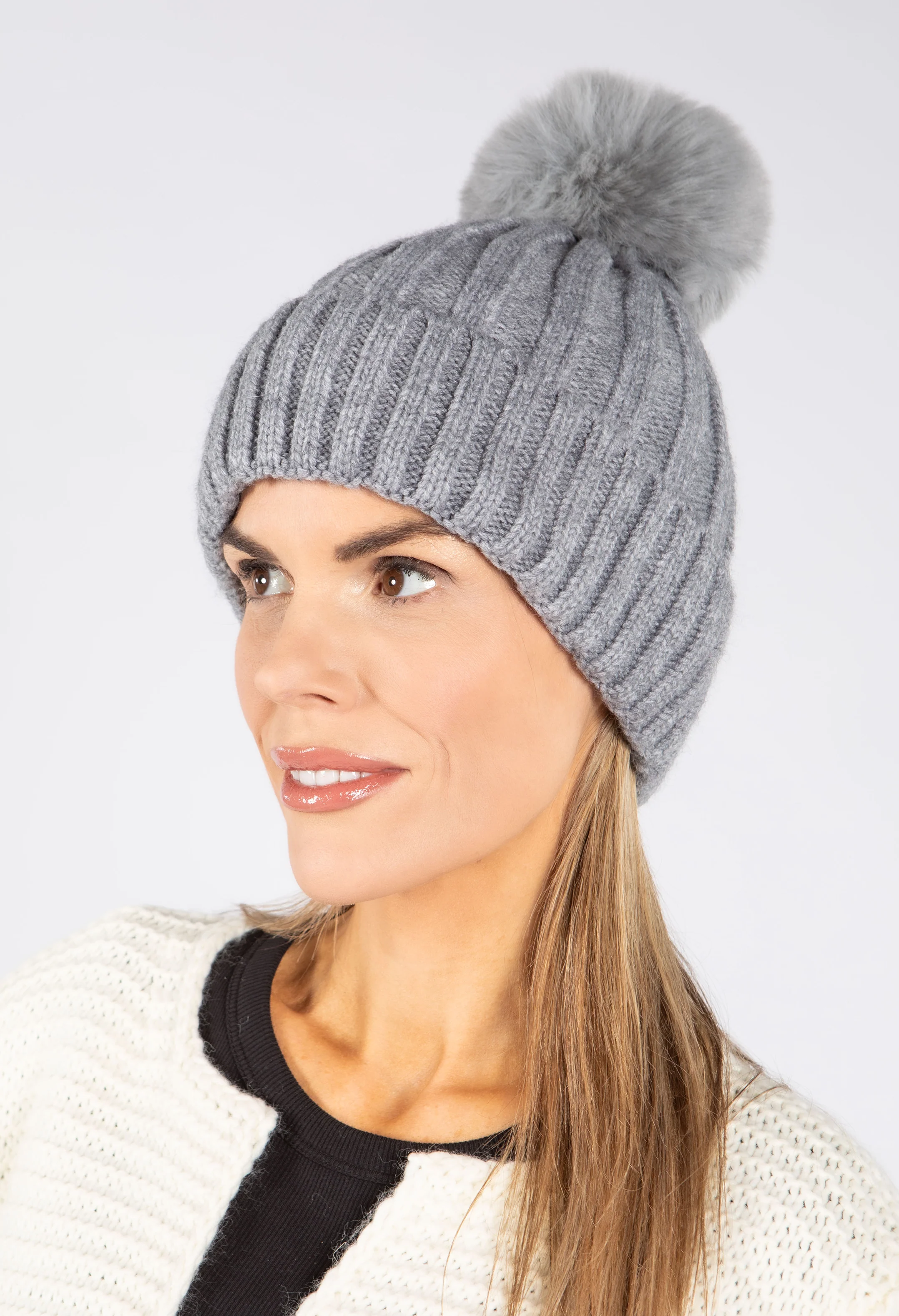 Faux Fur Bobble Hat - Image 12