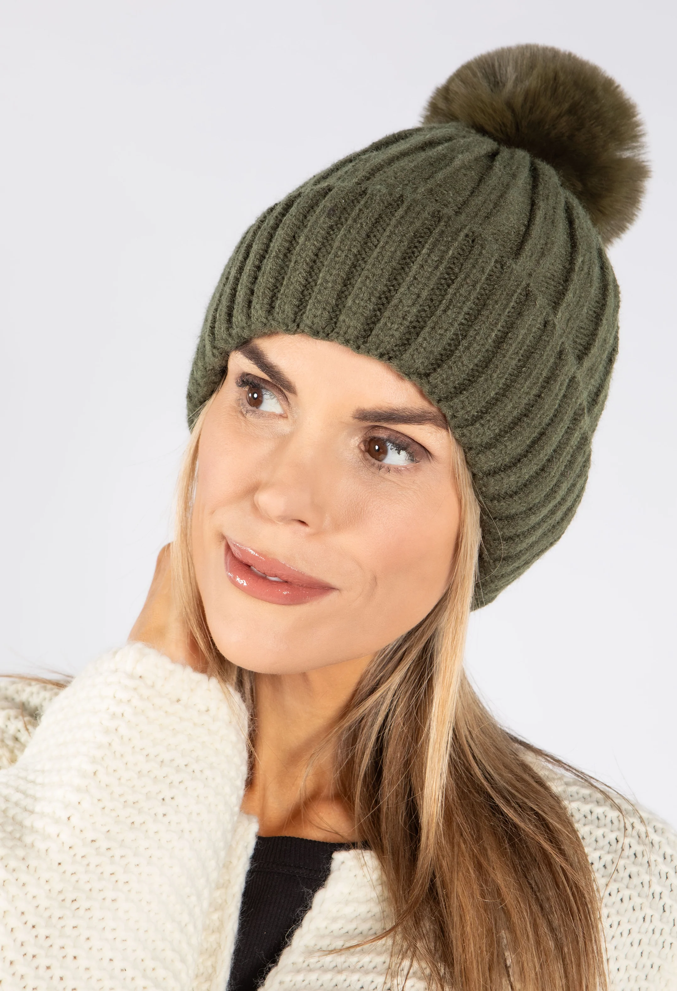 Faux Fur Bobble Hat - Image 13