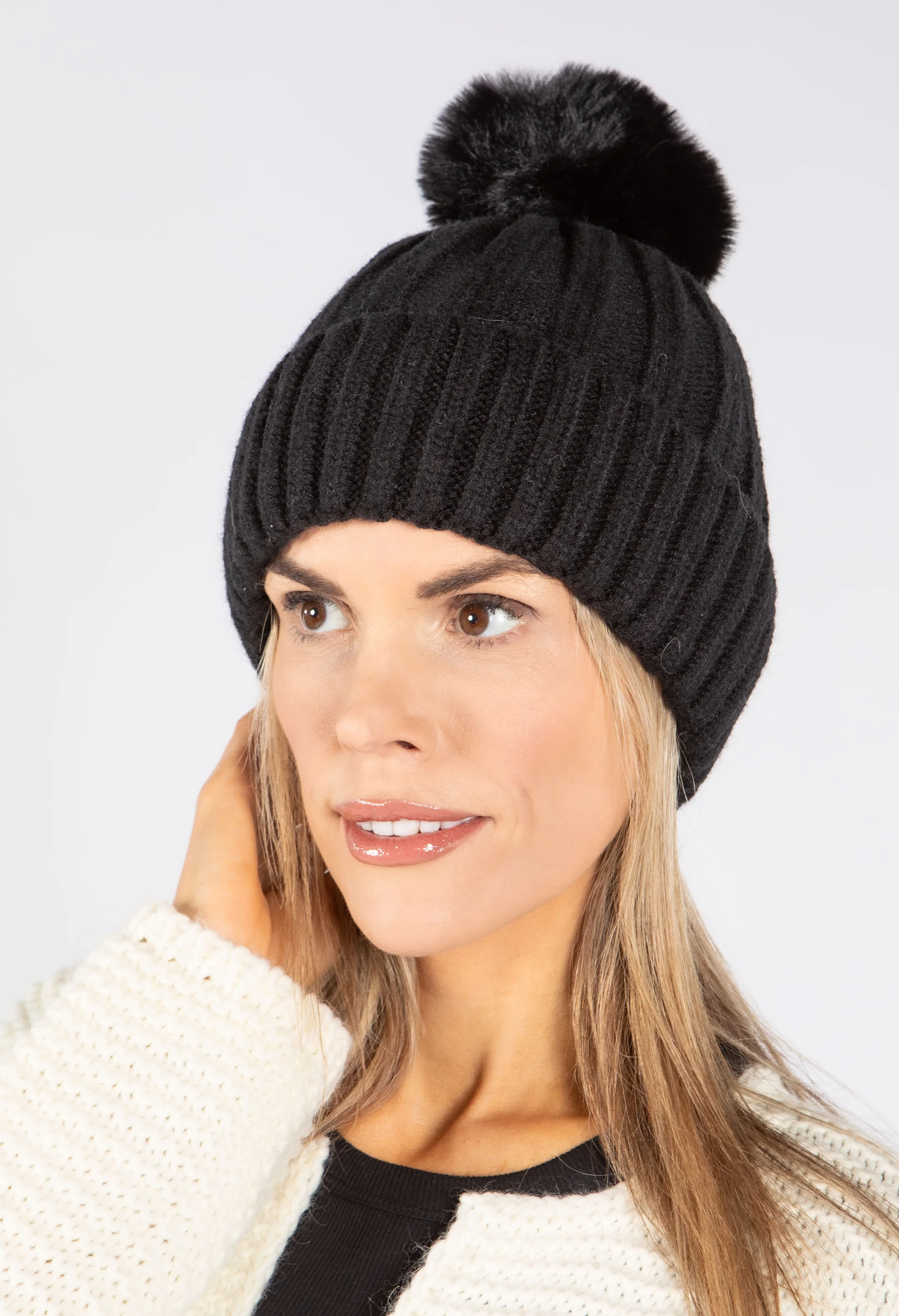Faux Fur Bobble Hat - Image 5