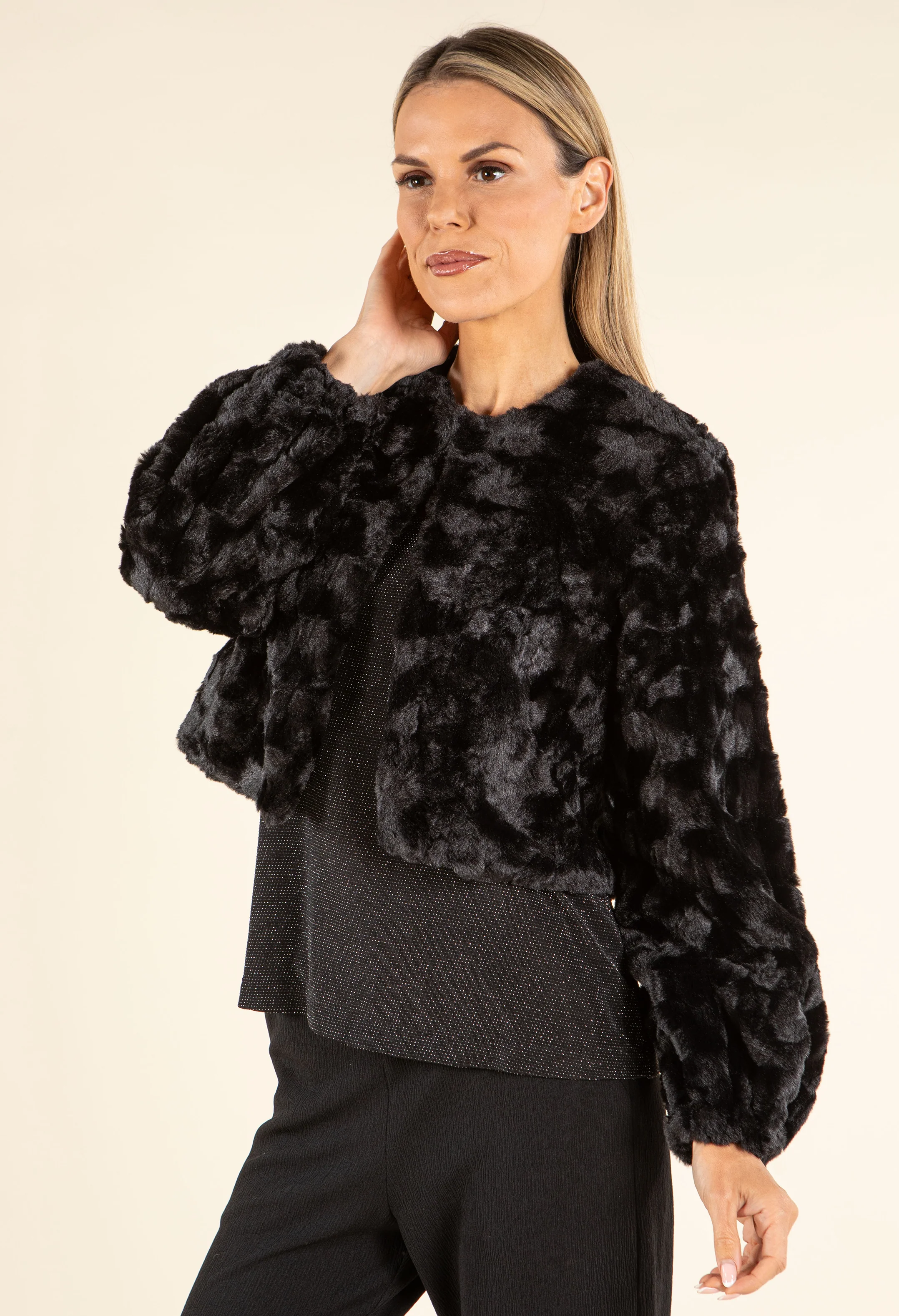Faux Fur Short Jacket - Image 2