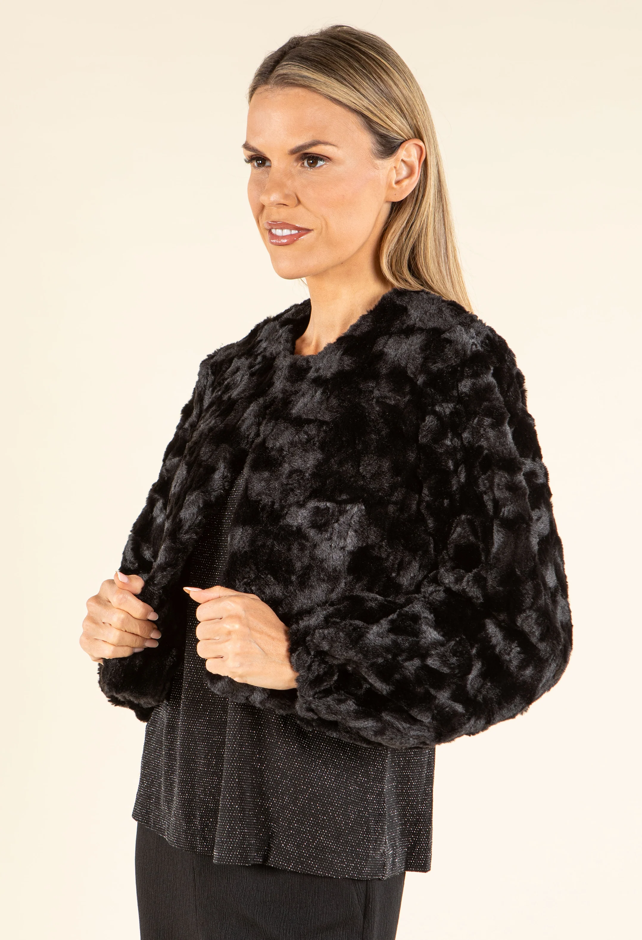 Faux Fur Short Jacket - Image 3
