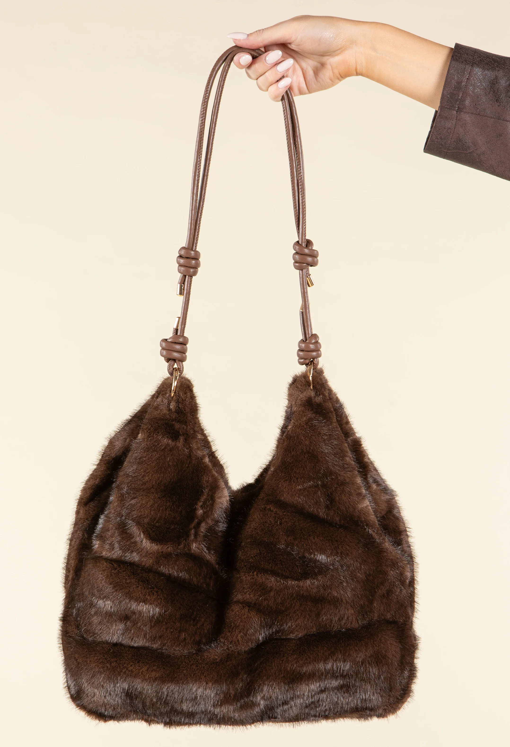 Faux Fur Slouch Bag - Image 5