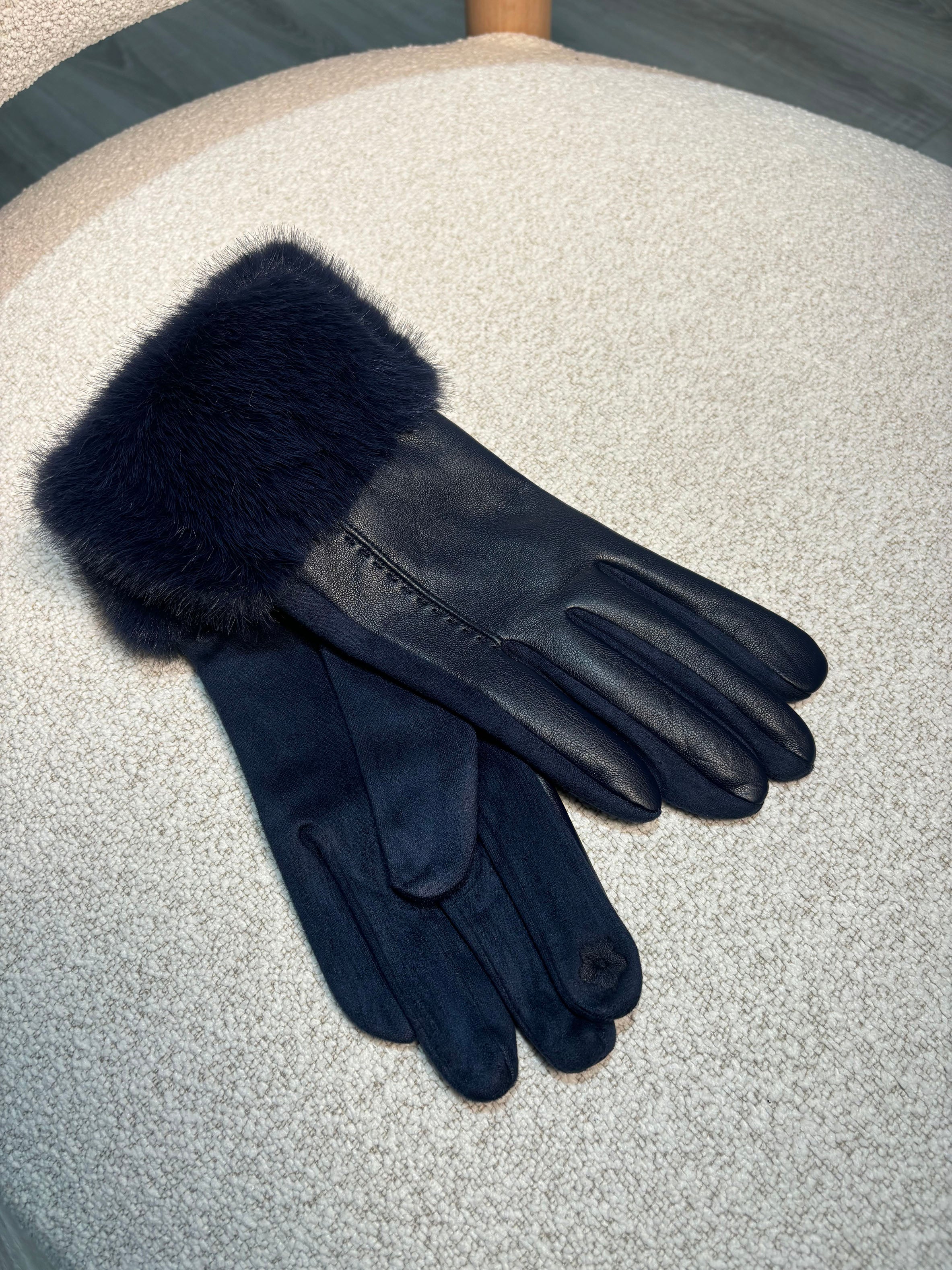 Faux-Fur Trim Gloves - Image 14