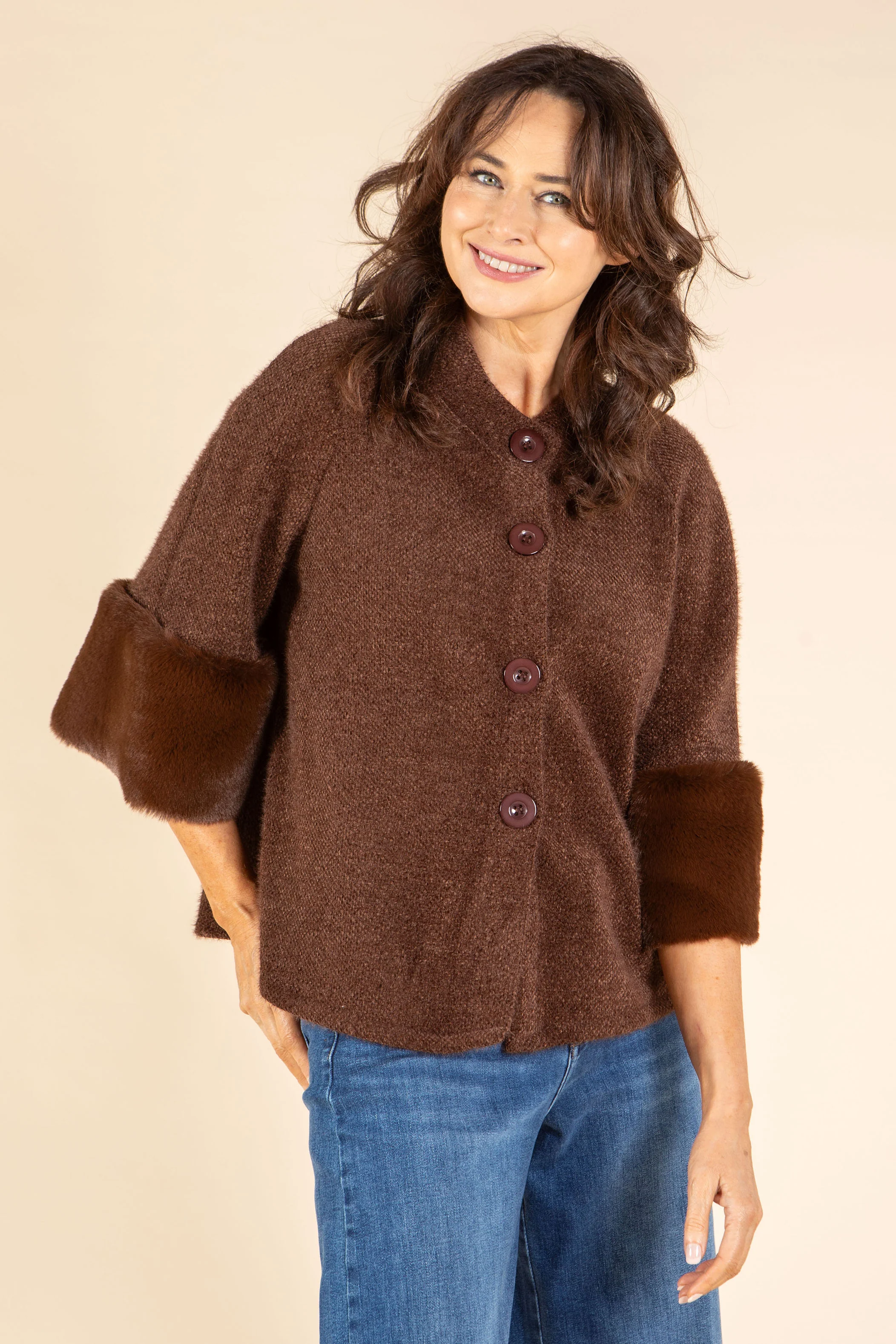 Faux Fur Trim Jacket - Image 20