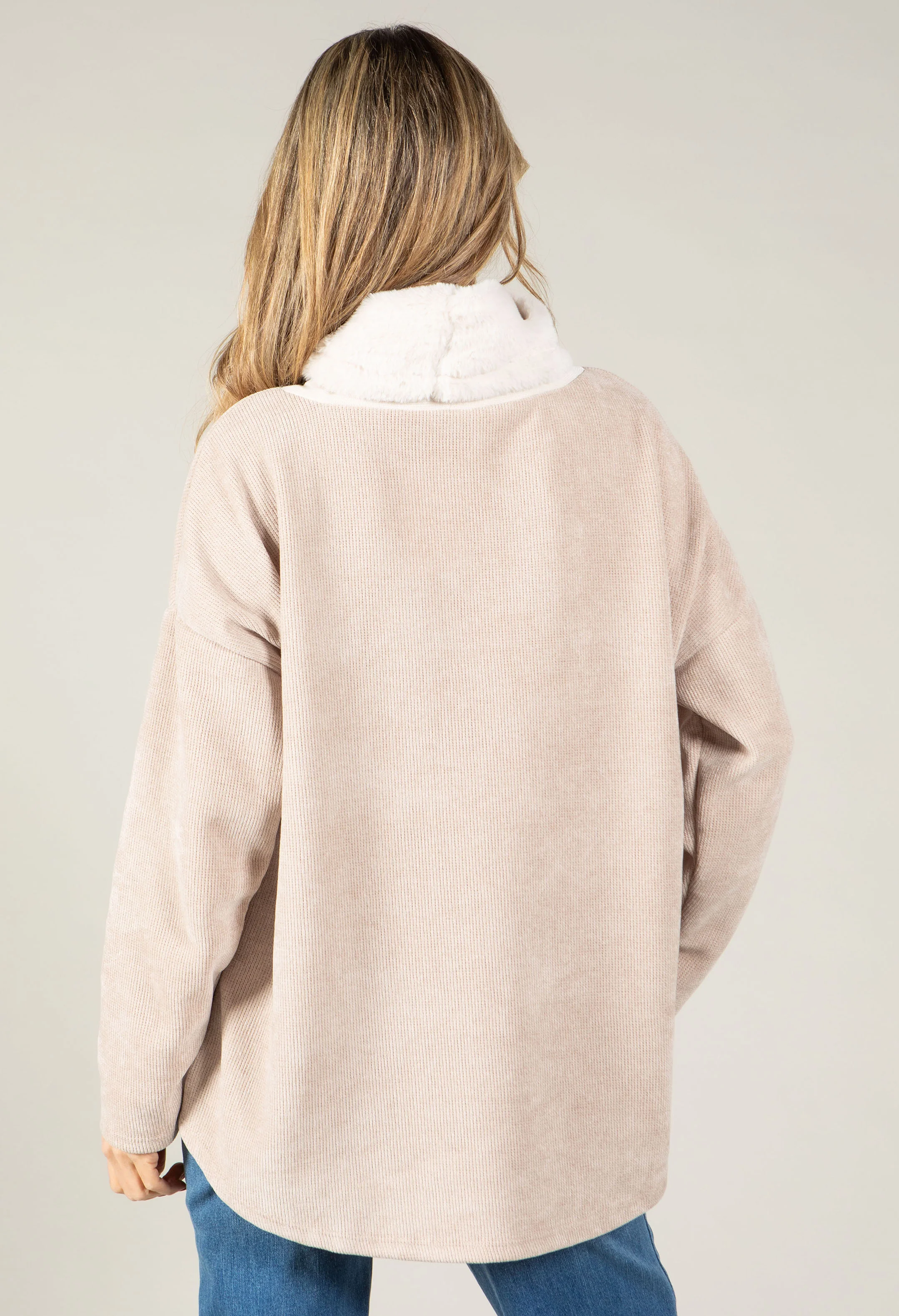 Faux Fur Trim Jumper - Image 6