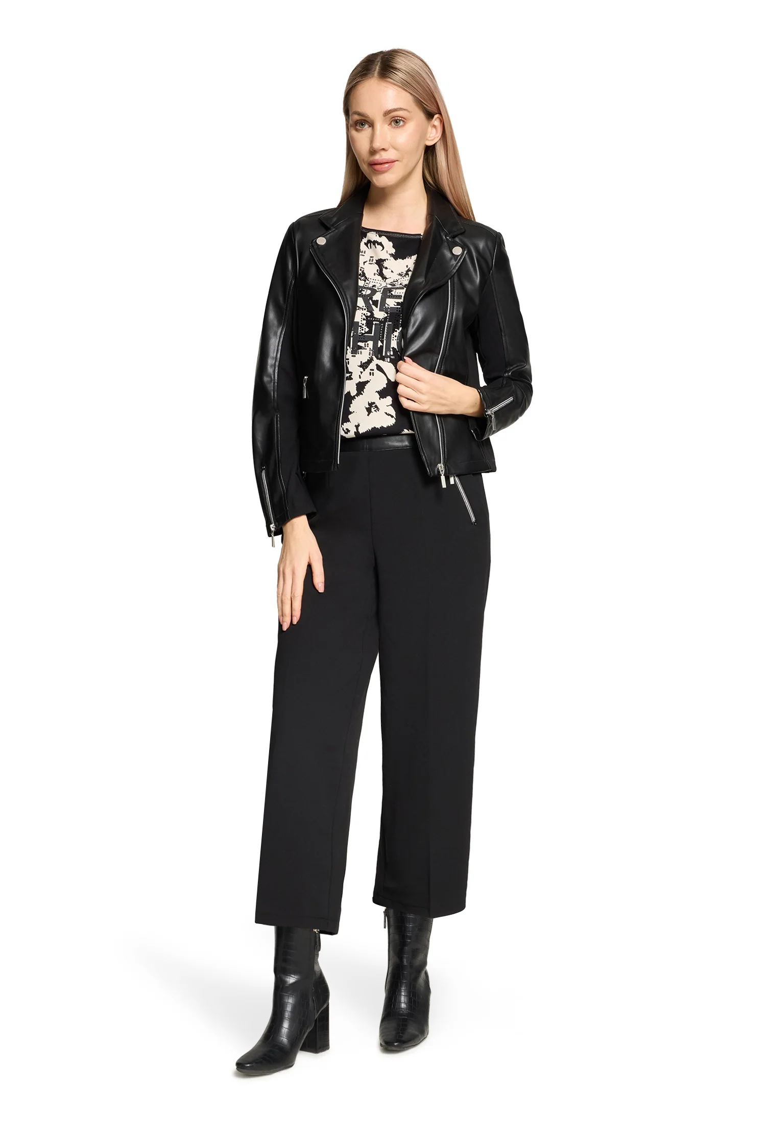 Faux Leather Biker Jacket - Image 4