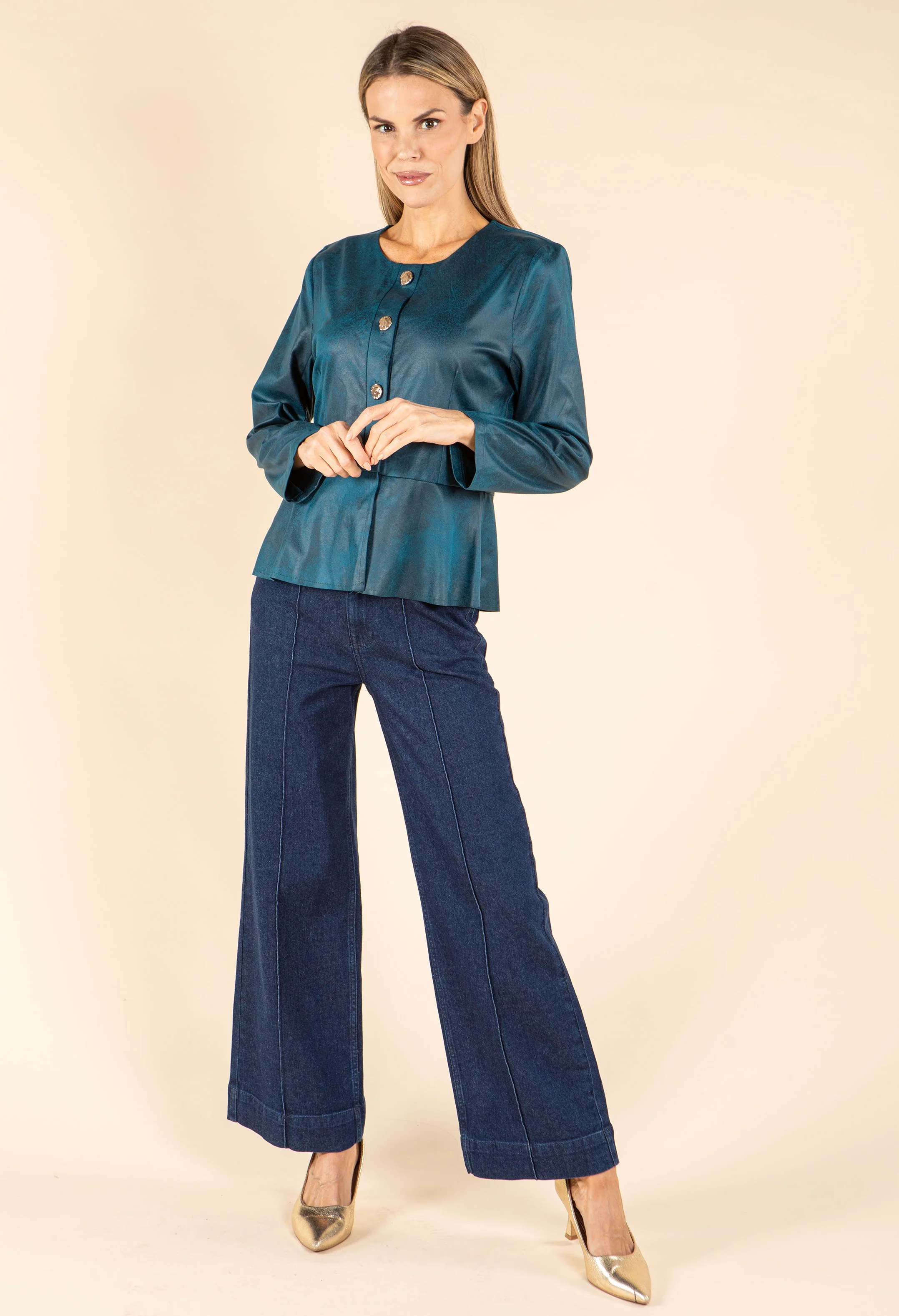 Vintage Leather Peplum Jacket - Image 15