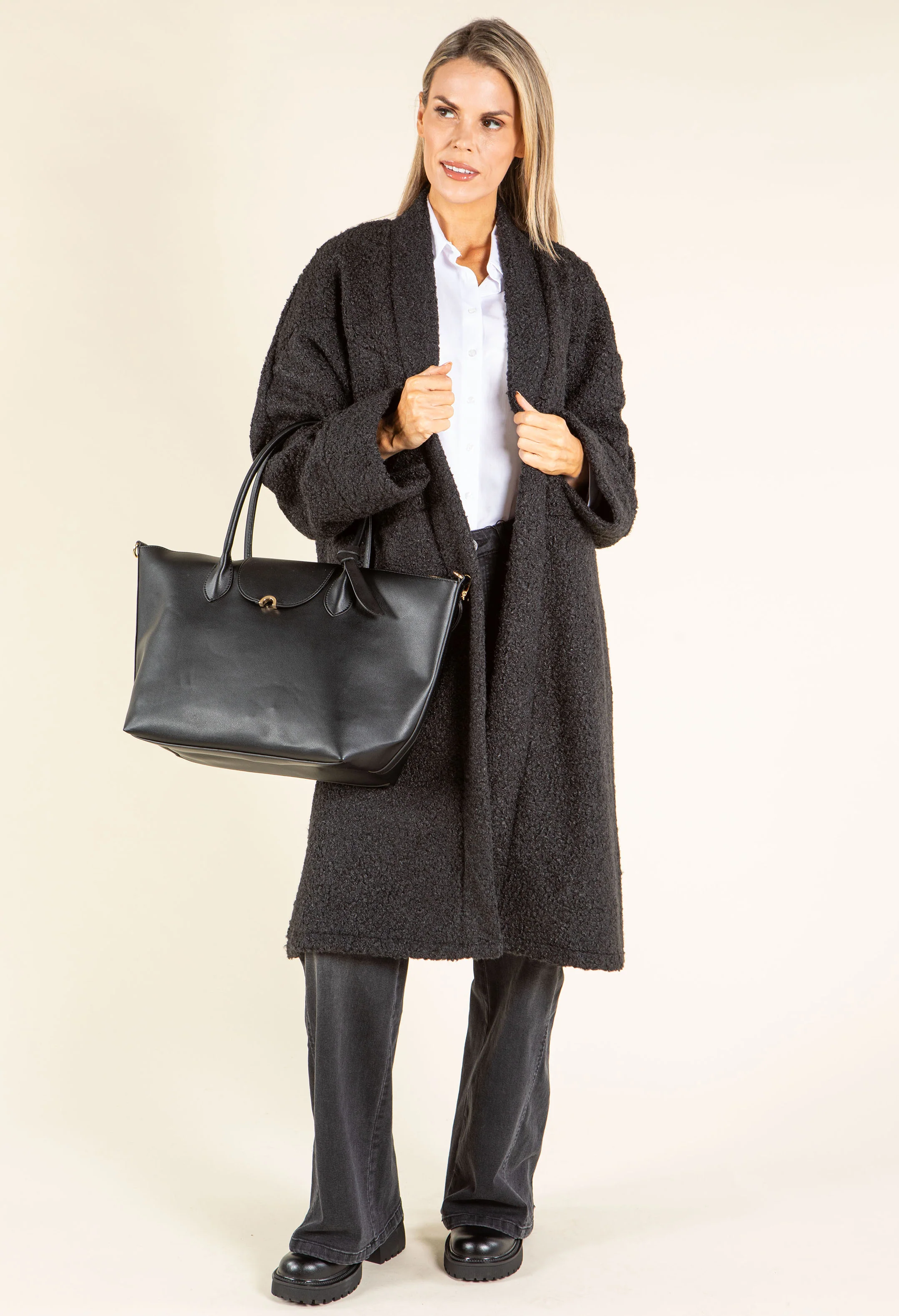 Faux Leather Shopper Bag - Image 7