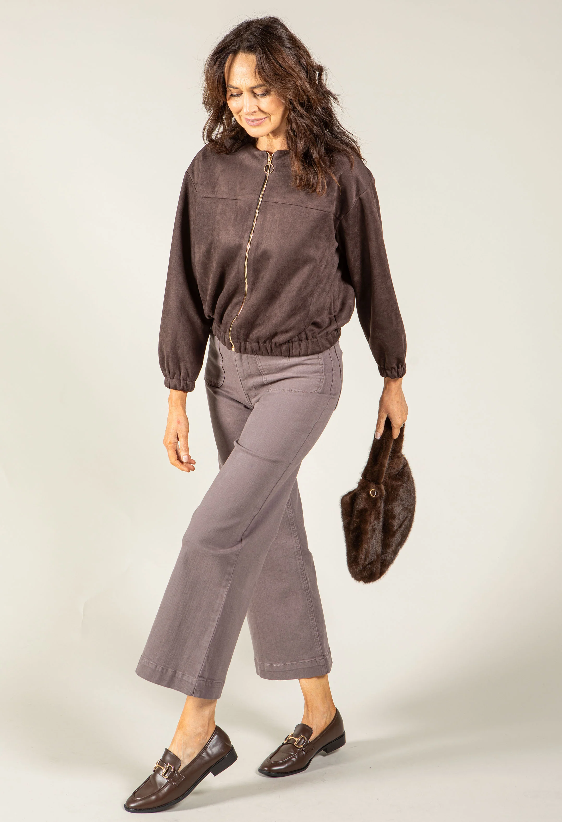Faux Suede Bomber Jacket - Image 5