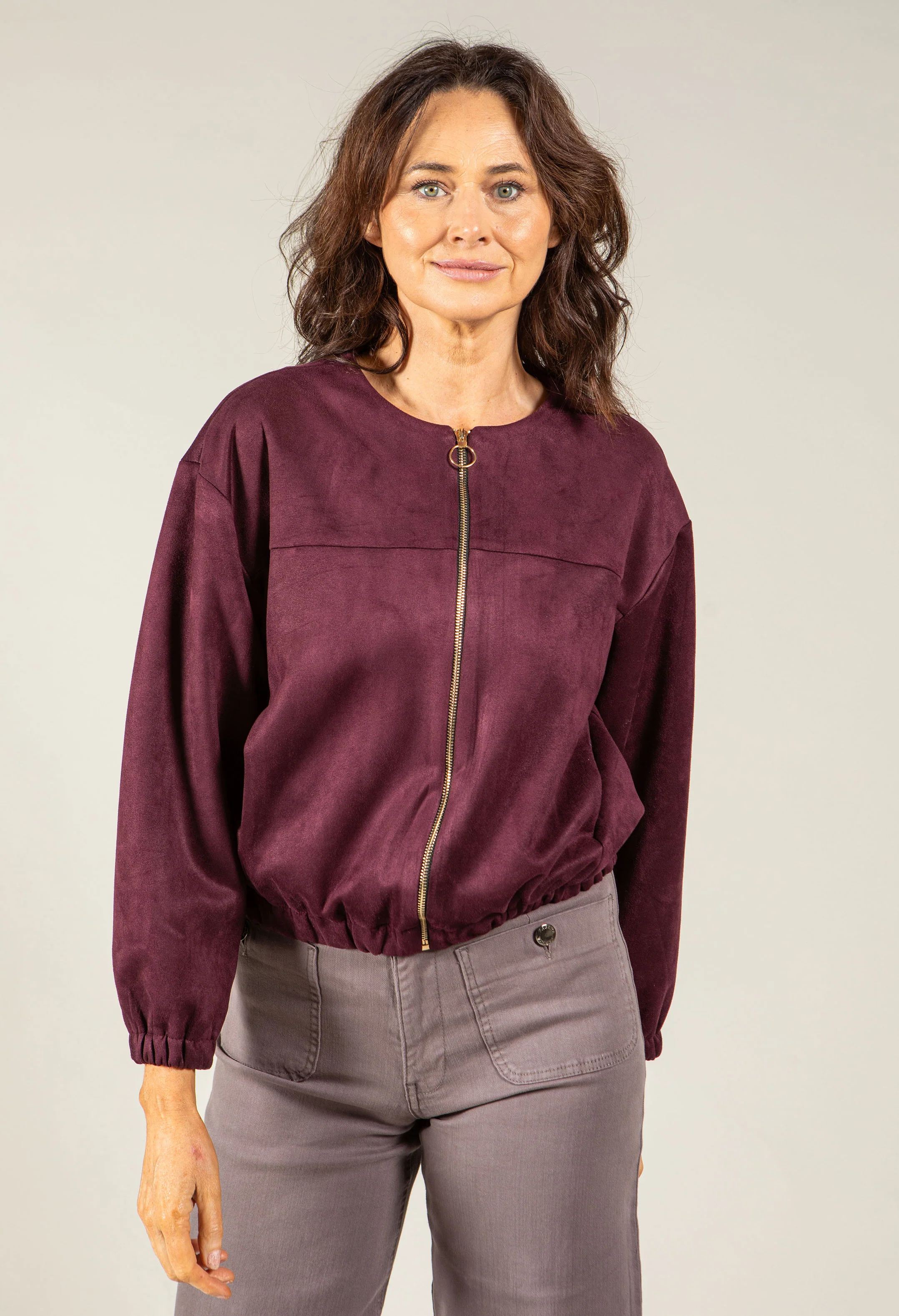 Faux Suede Bomber Jacket - Image 6