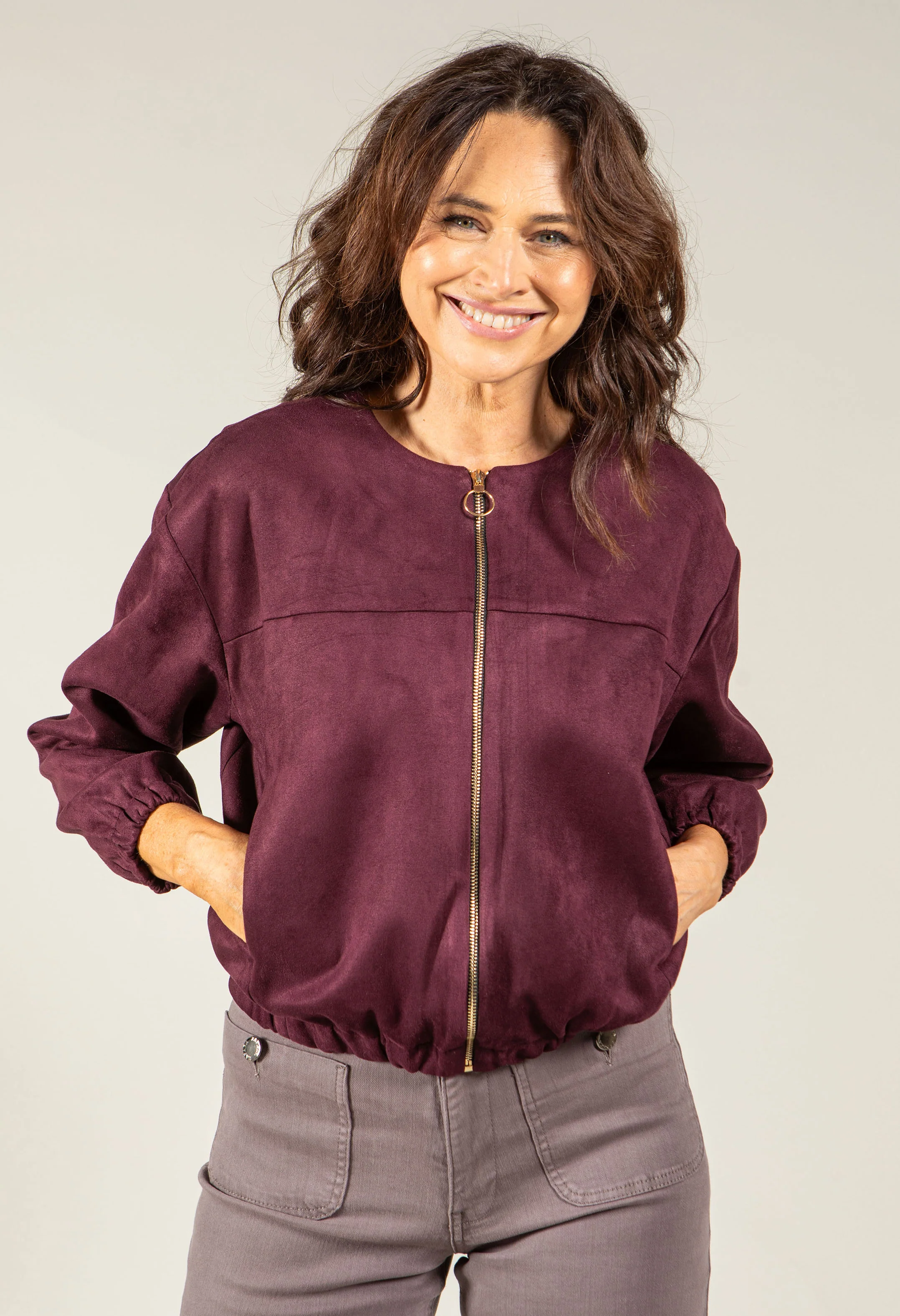 Faux Suede Bomber Jacket - Image 7