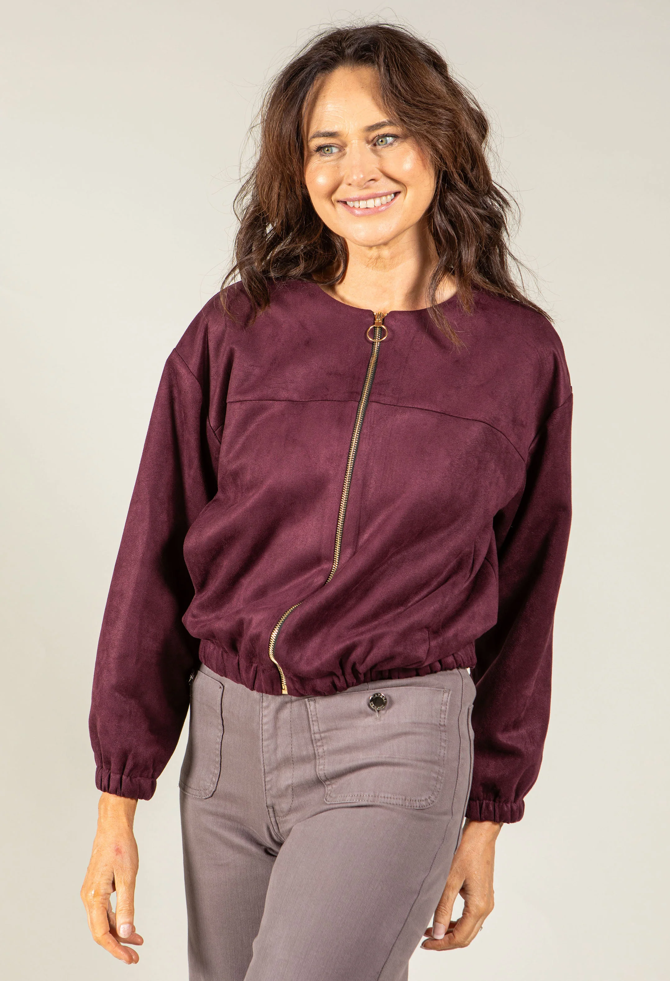Faux Suede Bomber Jacket - Image 8