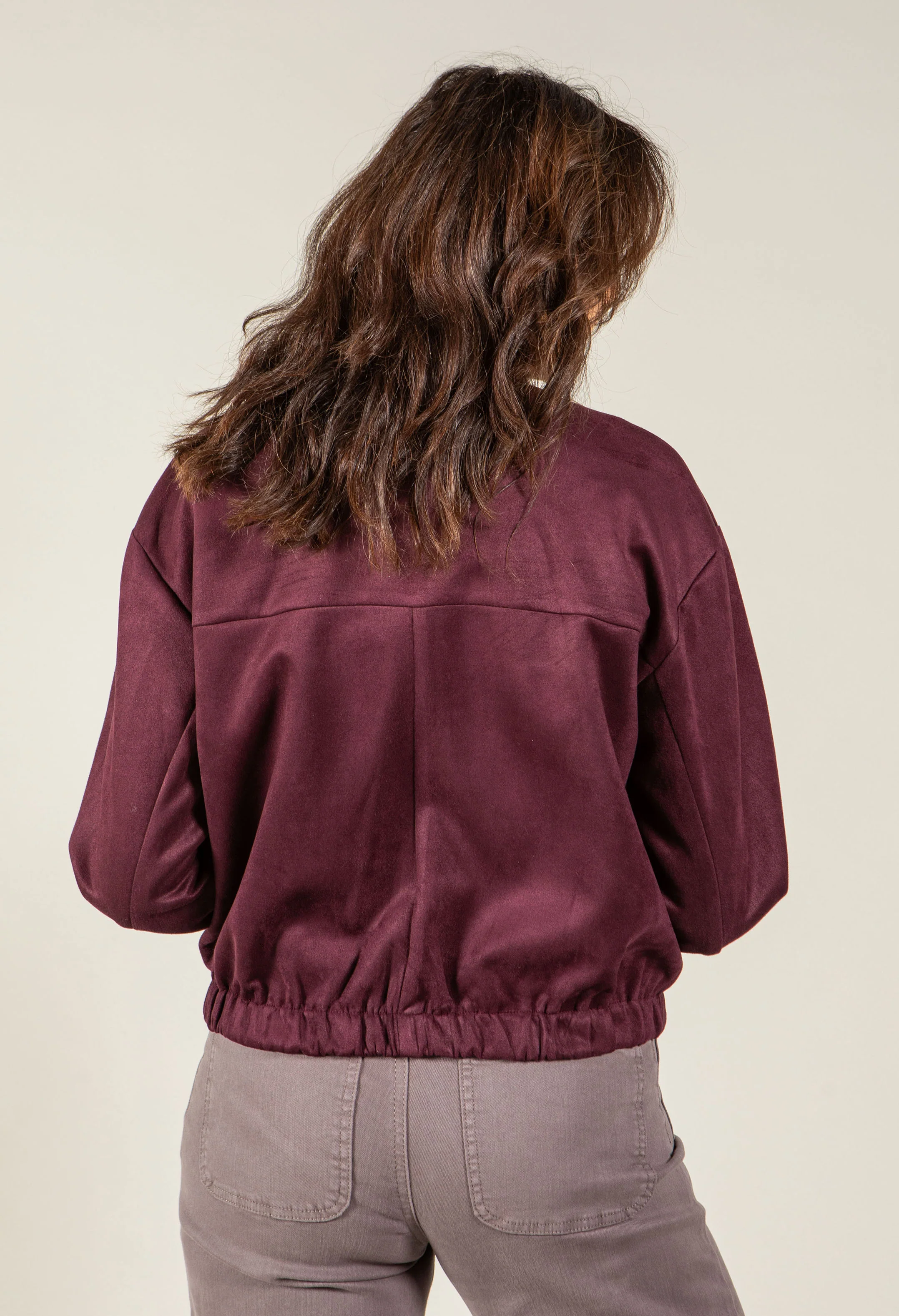 Faux Suede Bomber Jacket - Image 9