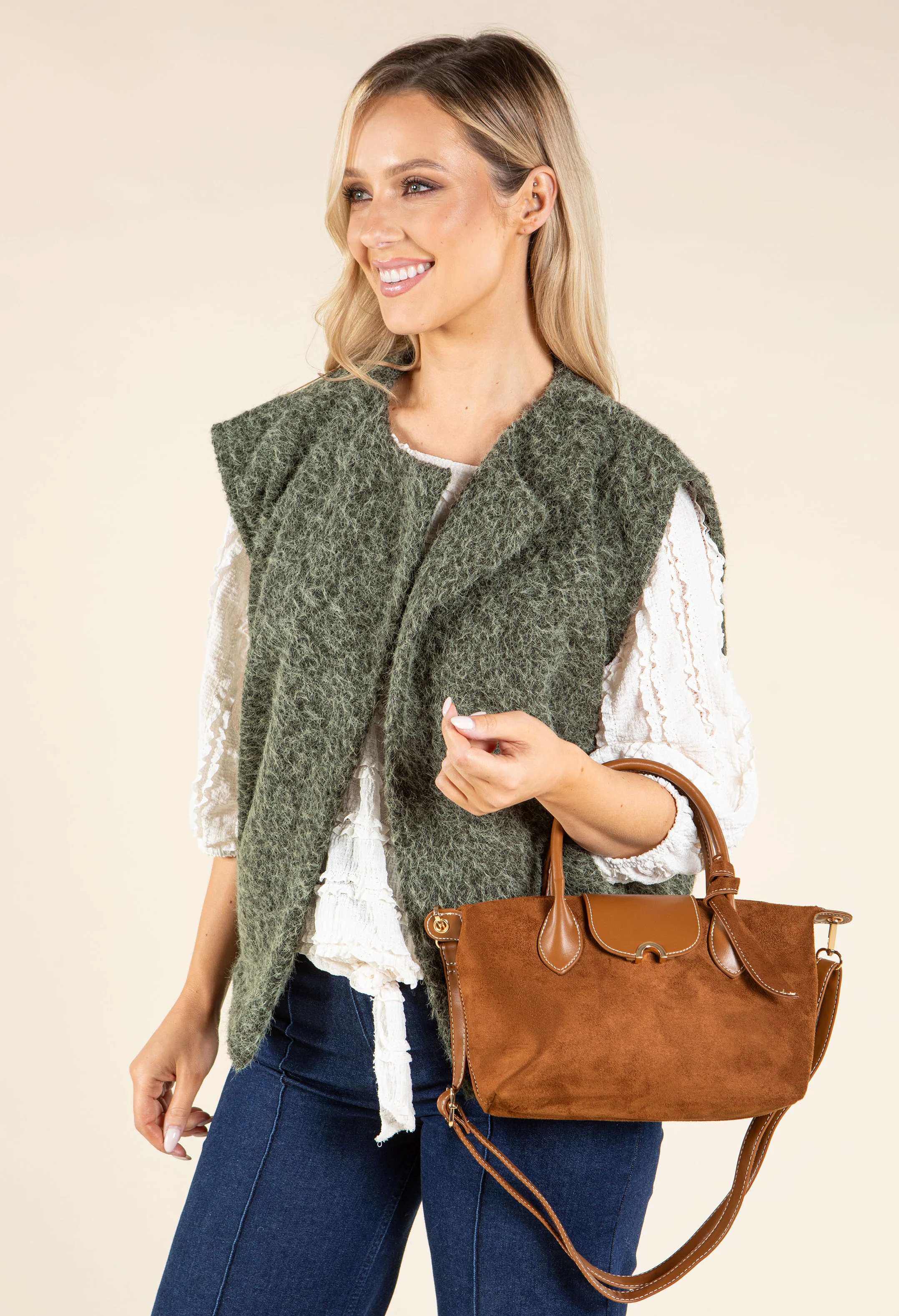 Faux Suede Mini Shopper Bag - Image 5
