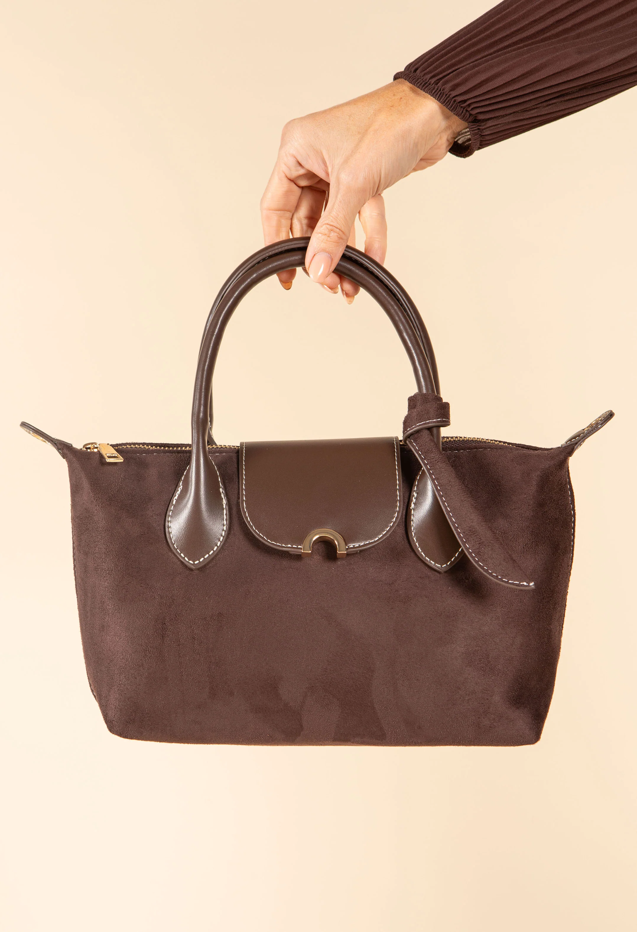 Faux Suede Mini Shopper Bag - Image 8