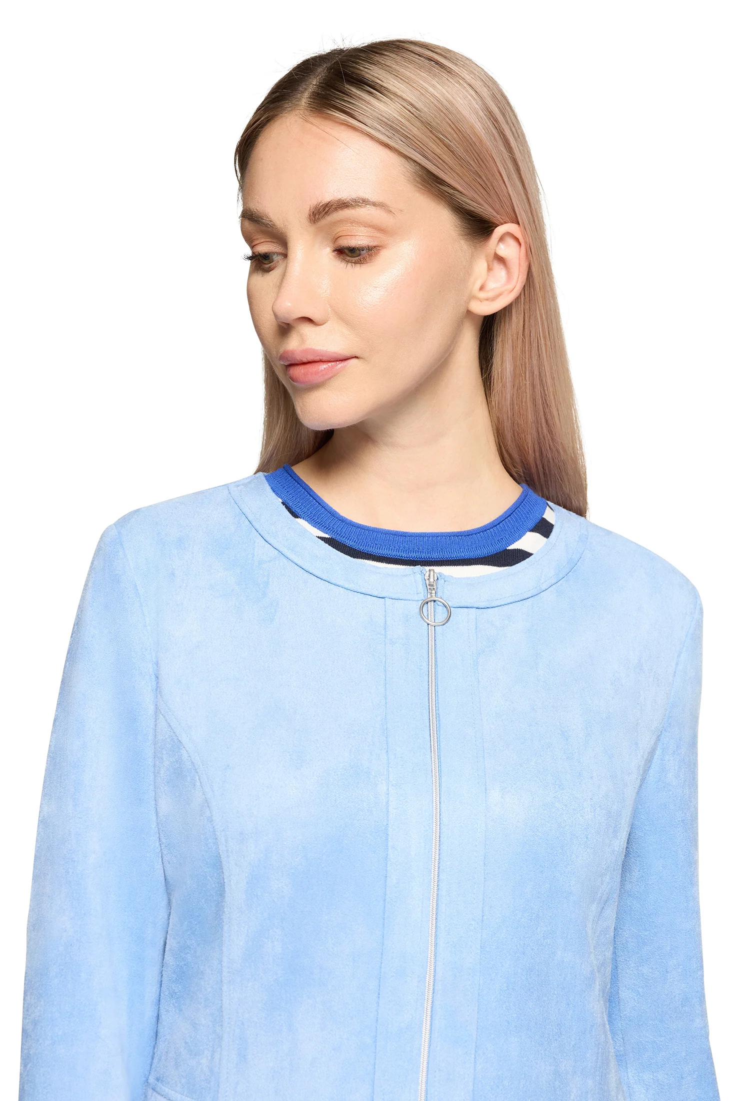 Faux Suede Zip-Up Jacket - Image 4