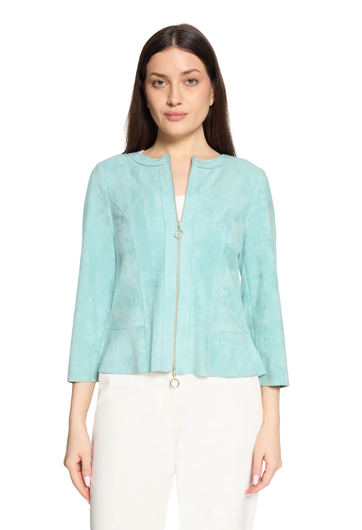 Faux Suede Zip-Up Jacket - Image 2