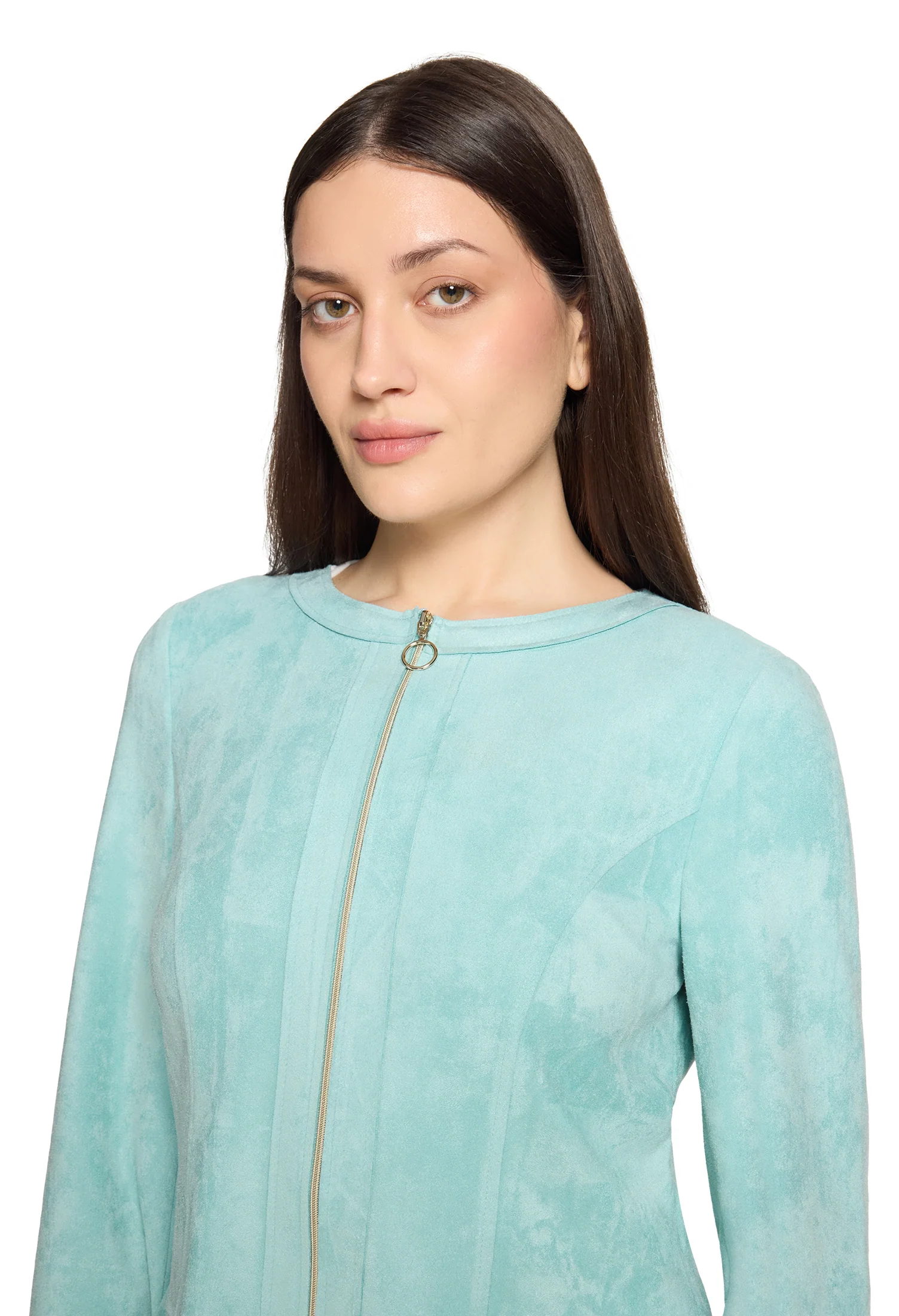 Faux Suede Zip-Up Jacket - Image 5