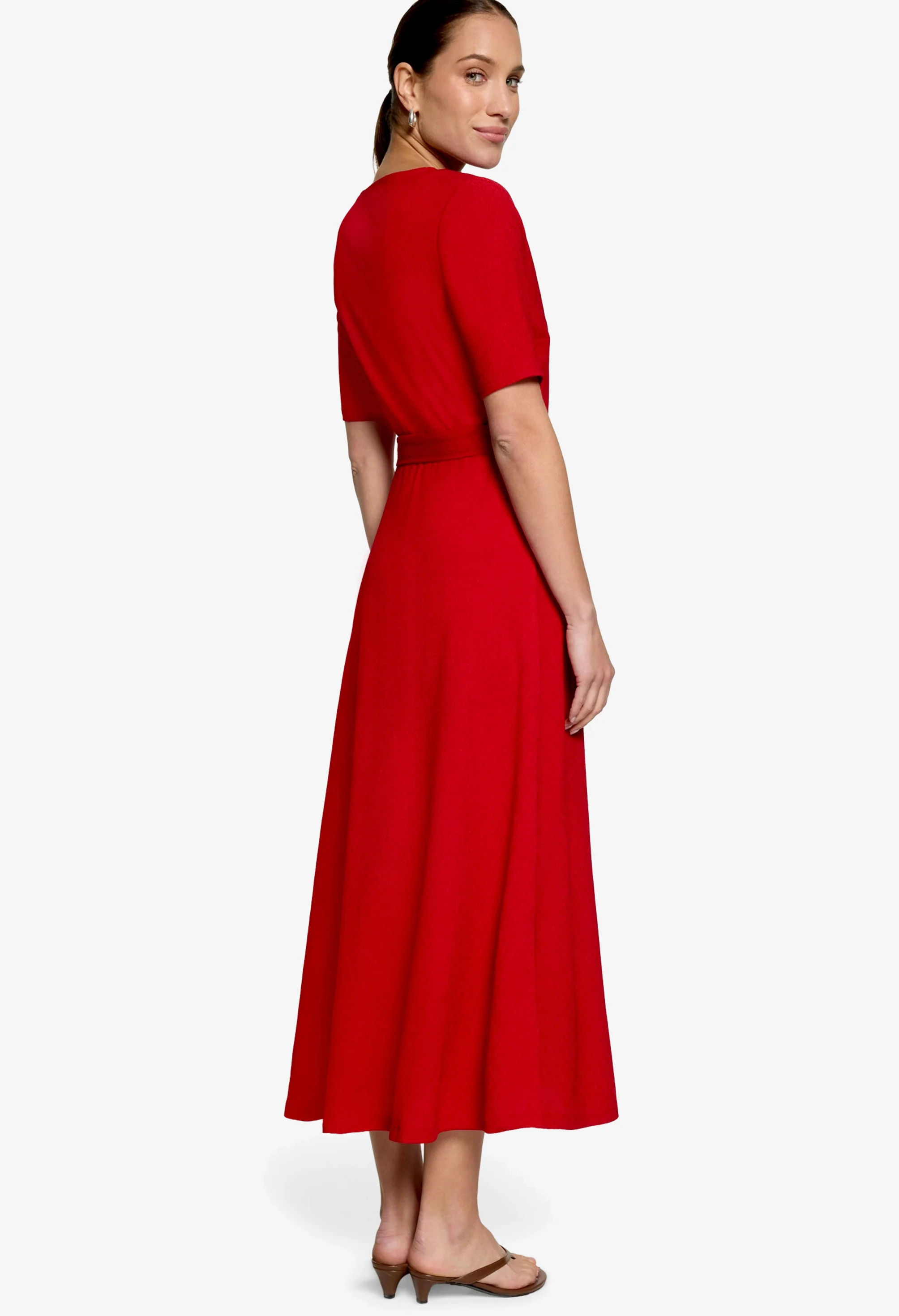 Faux Wrap Midi Dress - Image 3