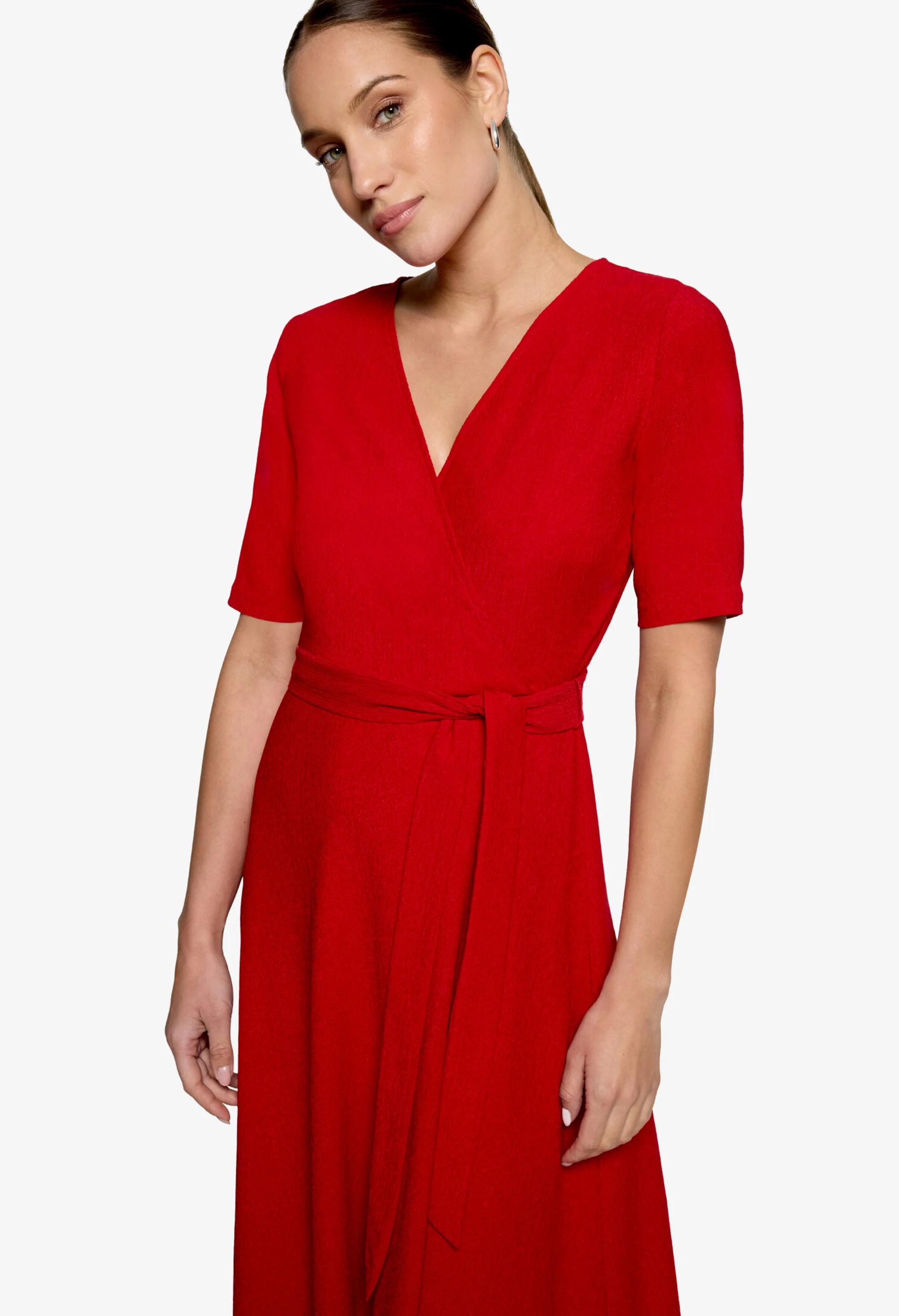 Faux Wrap Midi Dress - Image 4