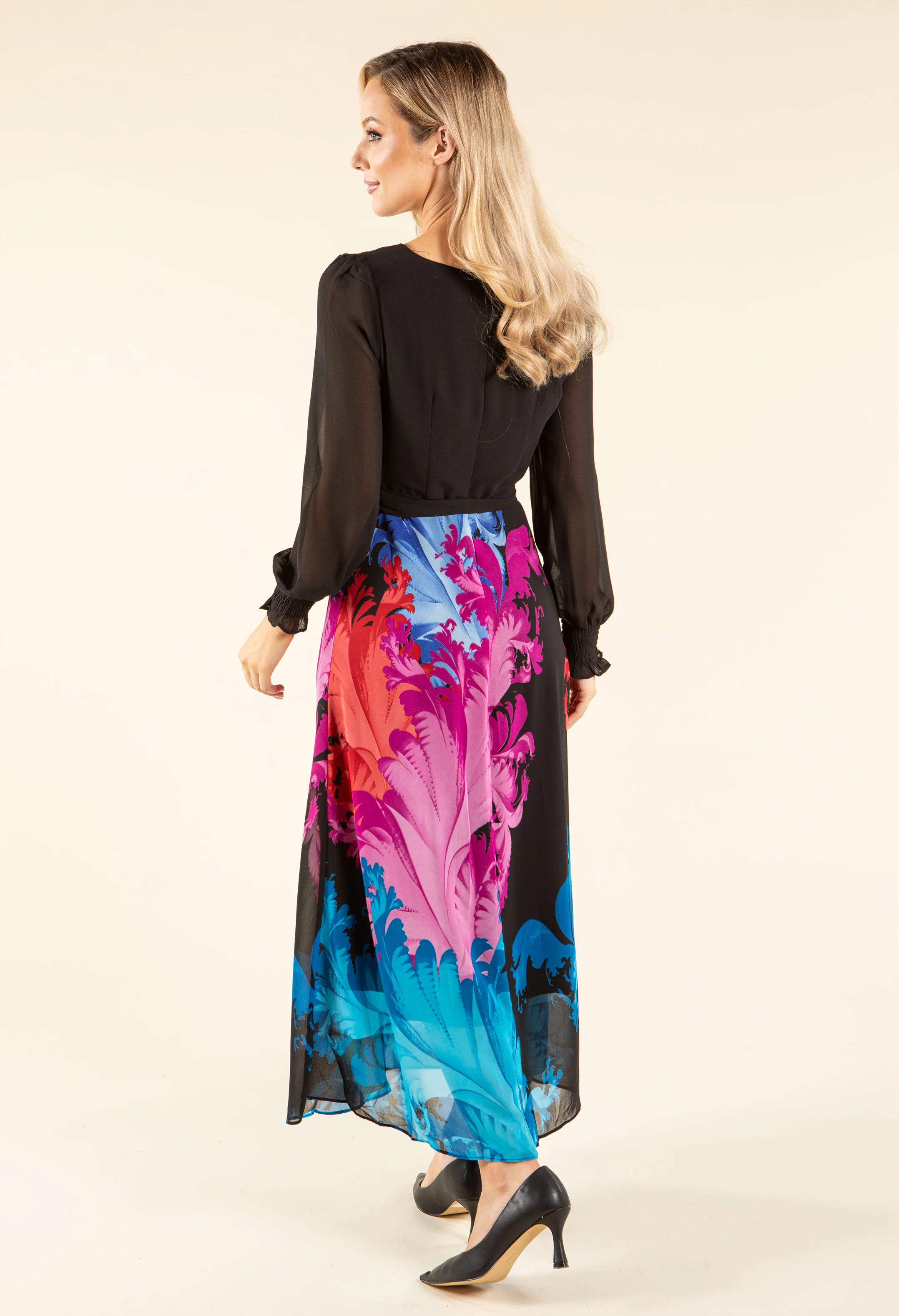 Feather Design Belted Dress - Image 5