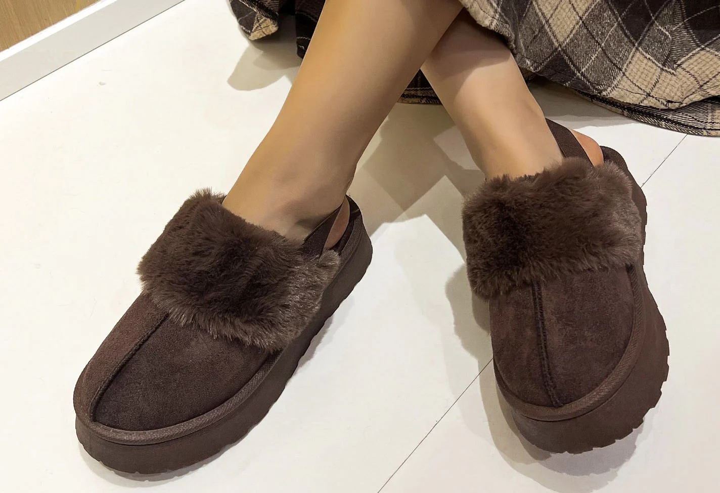 Flatform Faux Fur Trim Boots - Image 8