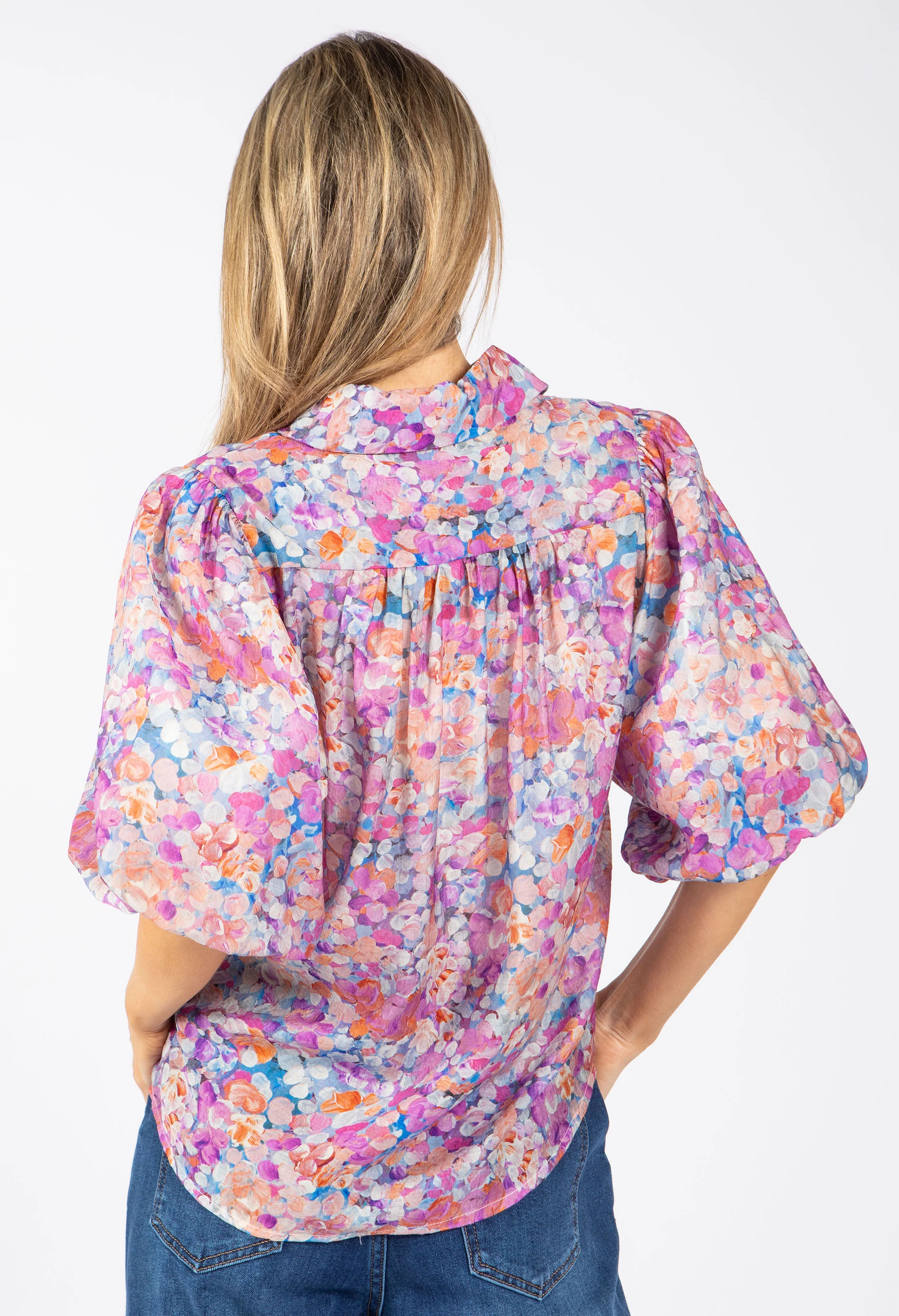 Floral Balloon Sleeve Blouse - Image 5