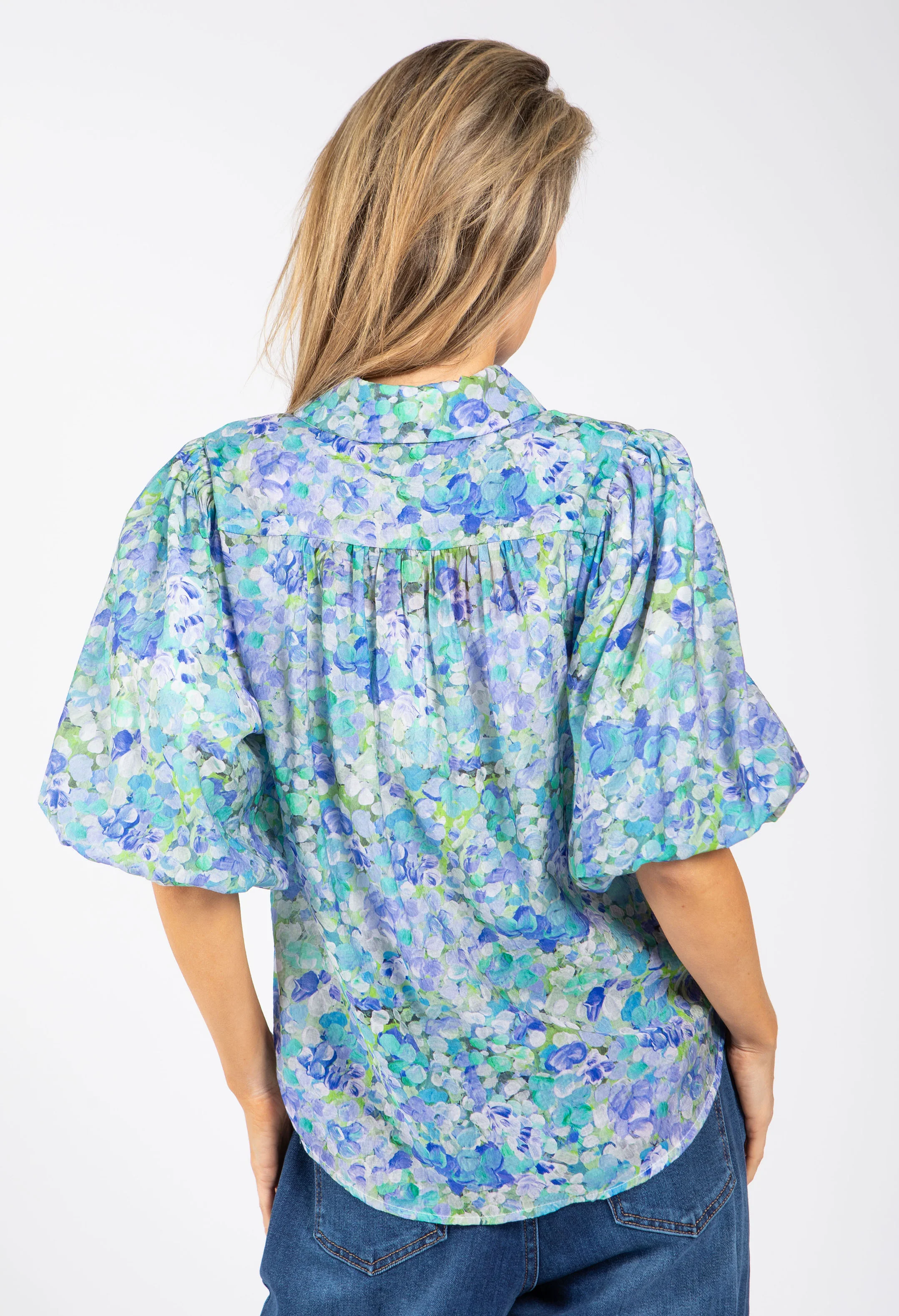 Floral Balloon Sleeve Blouse - Image 9