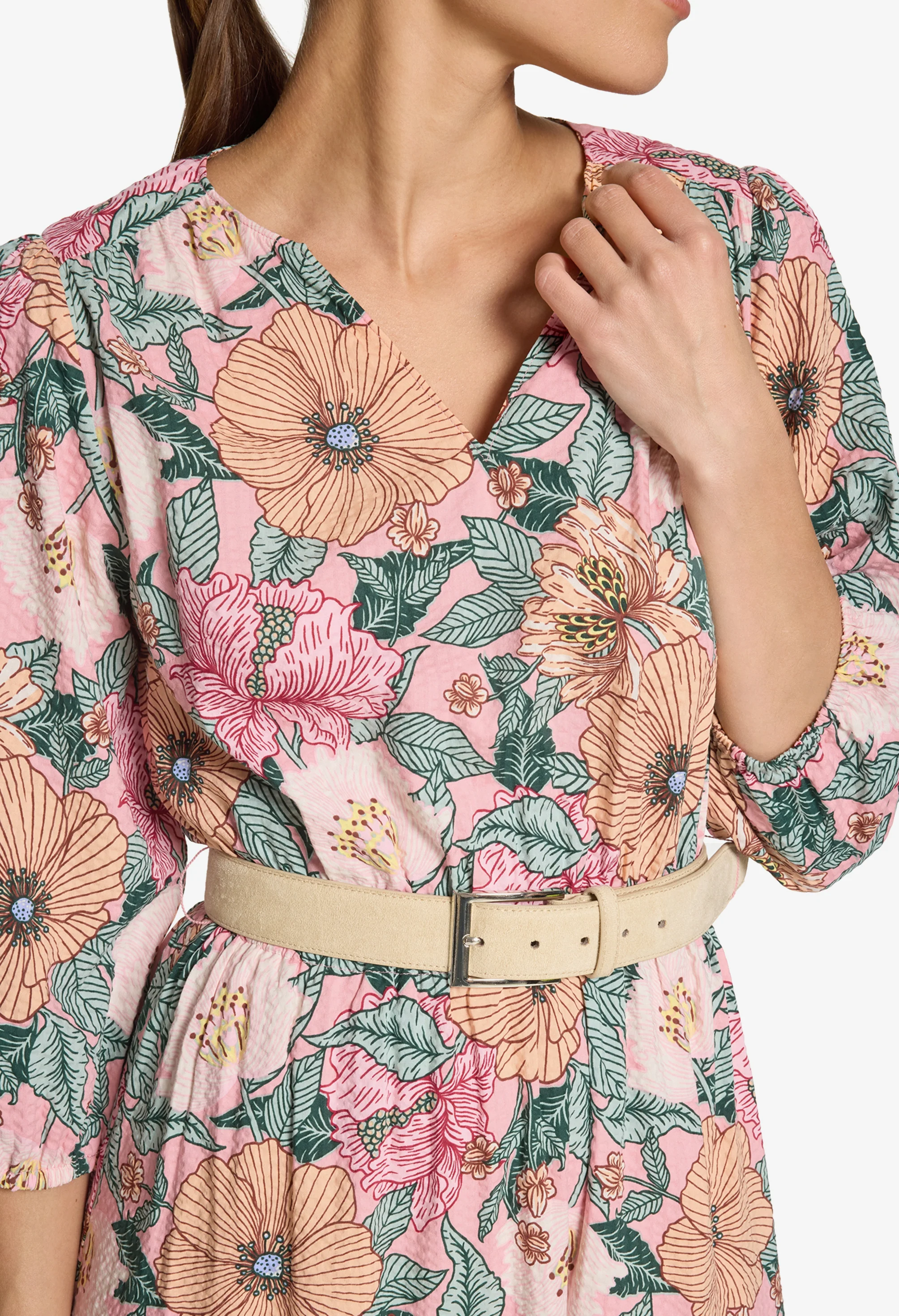 Floral Belted Midi Dress - Image 4