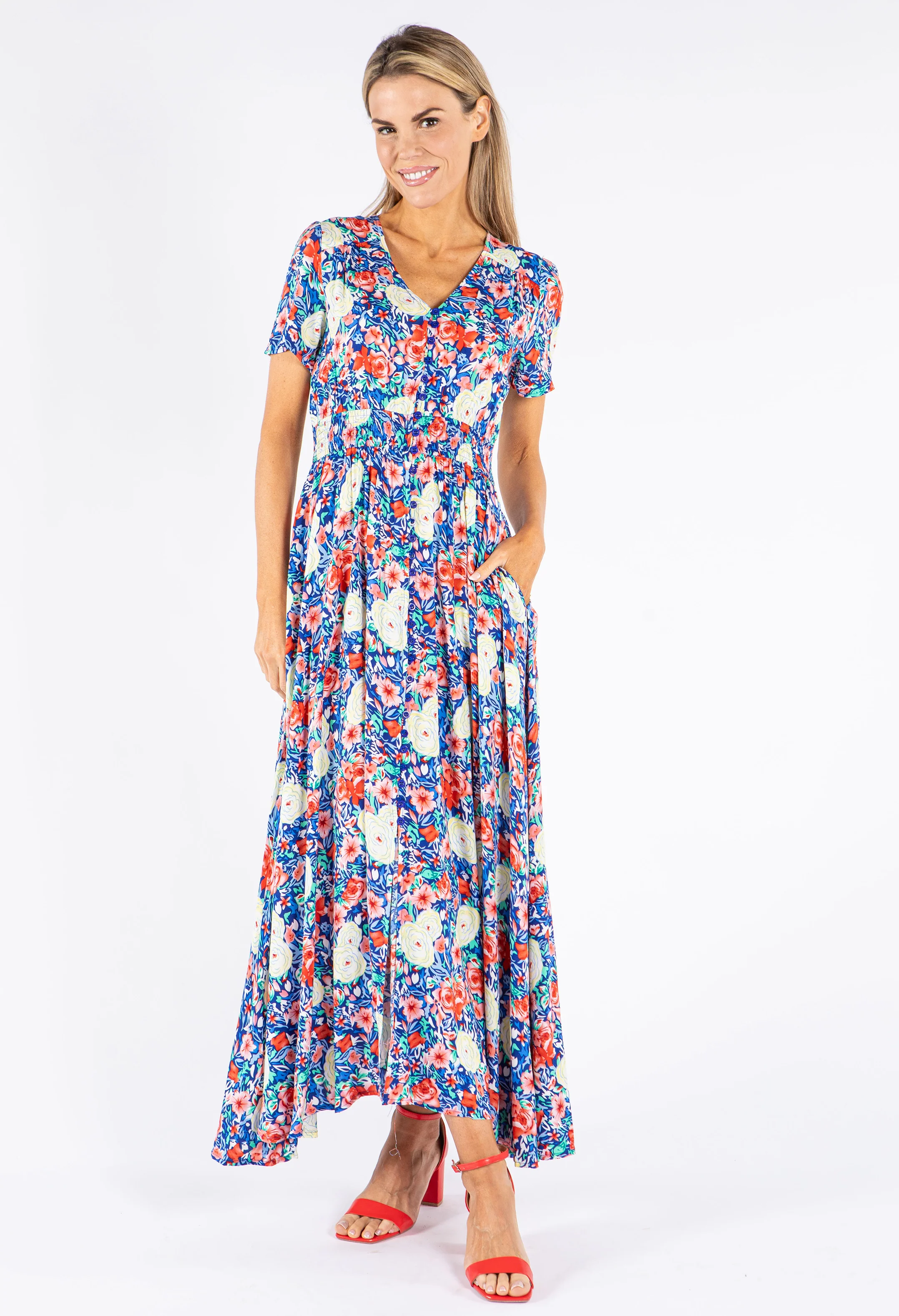Floral Buttoned Maxi Dress - Image 3