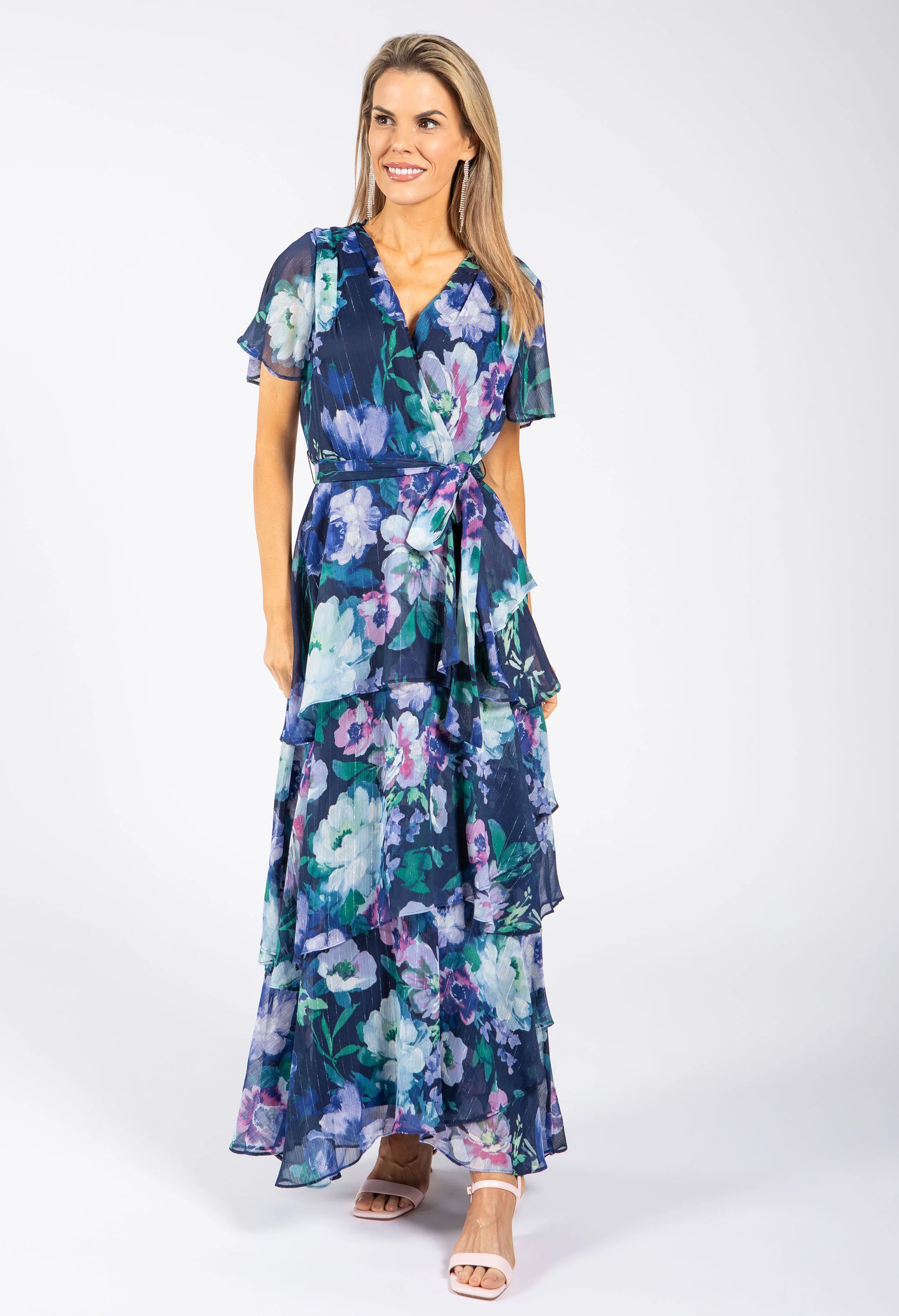 Floral Chiffon Wrap Dress - Image 2