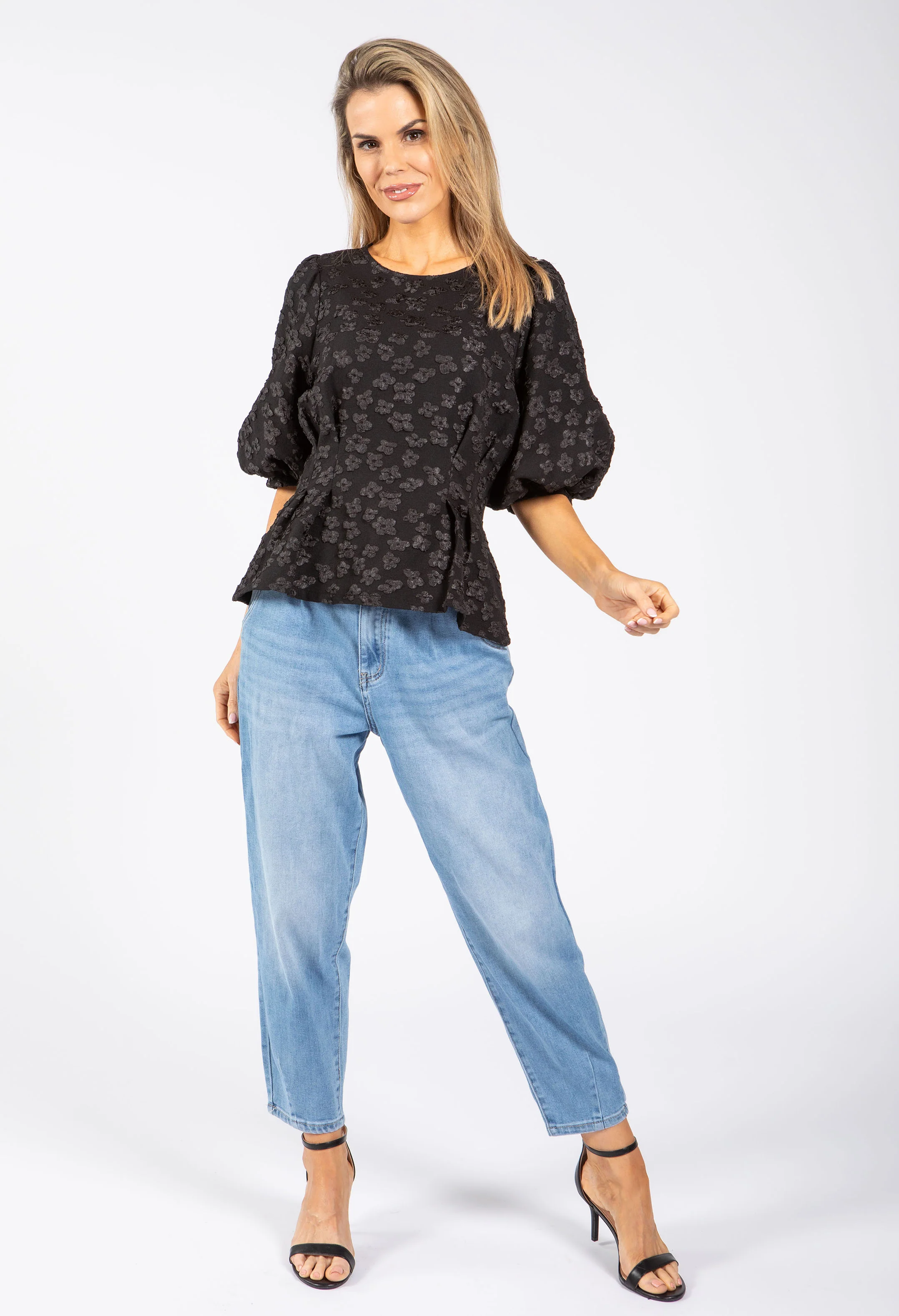 Floral Design Puff Sleeve Top - Image 10