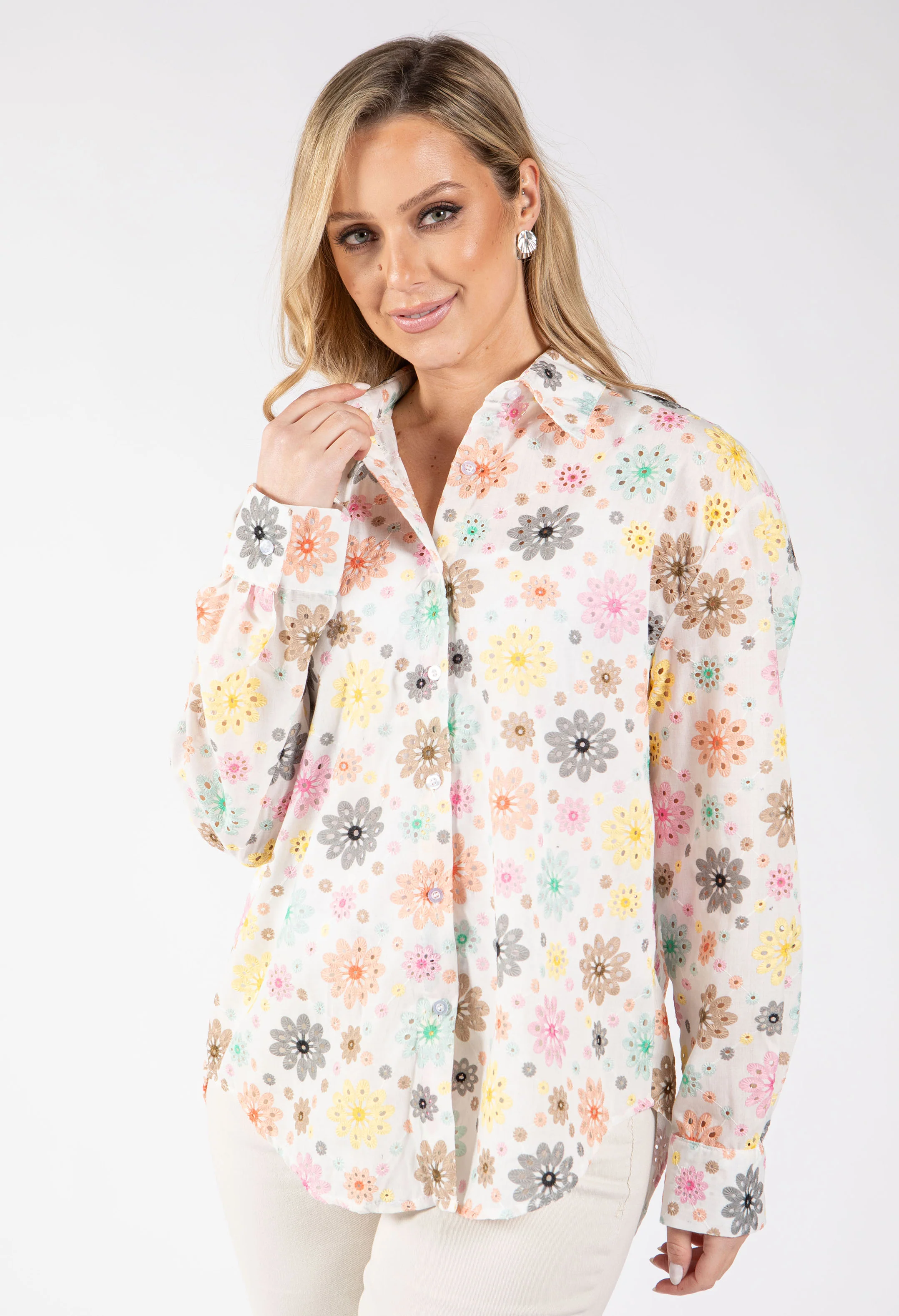 Floral Embroidery Blouse - Image 4