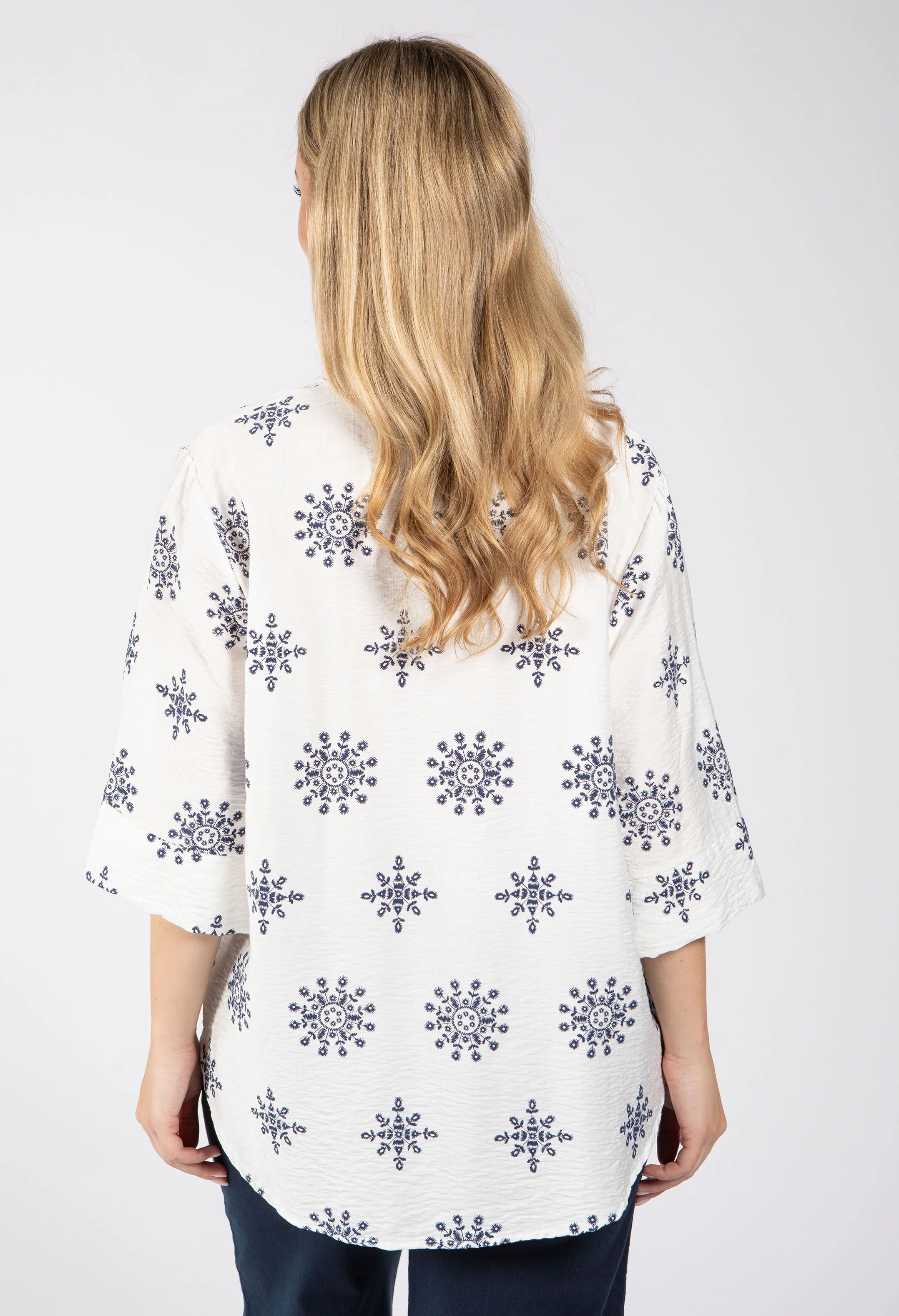 Floral Linen Look Blouse - Image 5