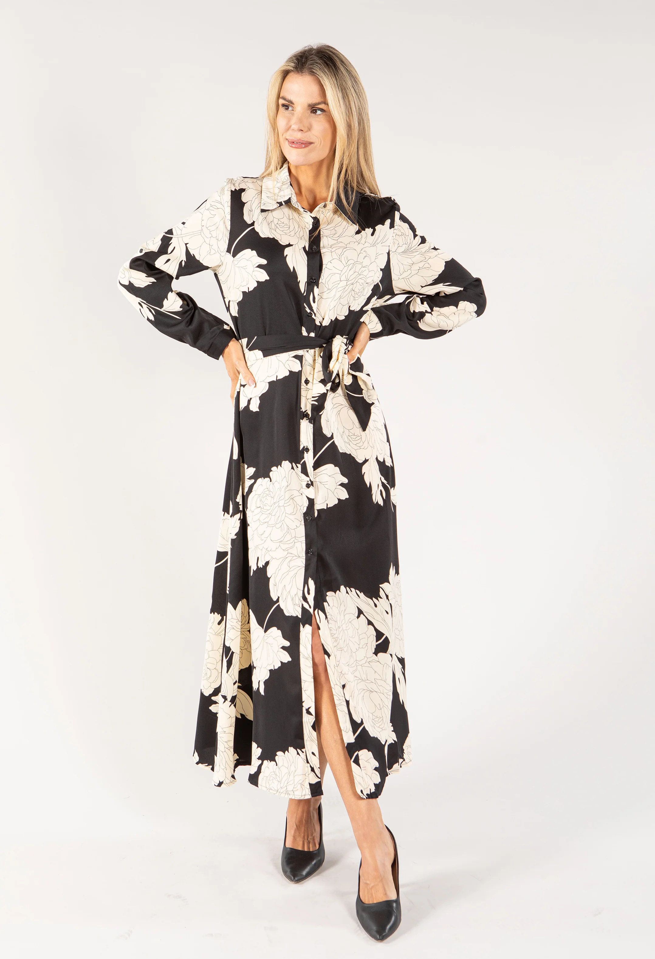 Floral Maxi Shirt Dress - Image 3