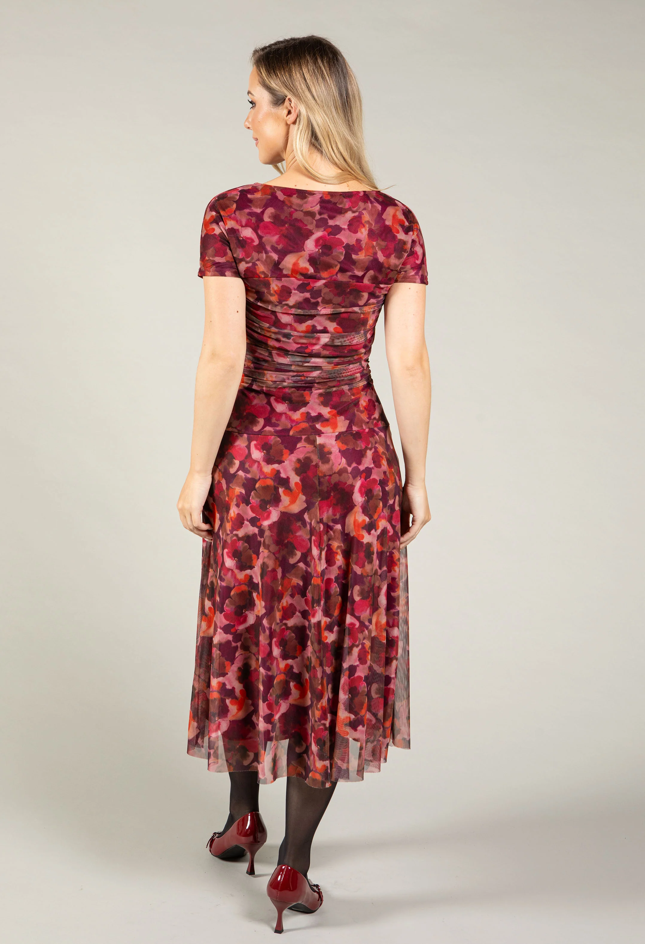 Floral Mesh Midi Dress - Image 4