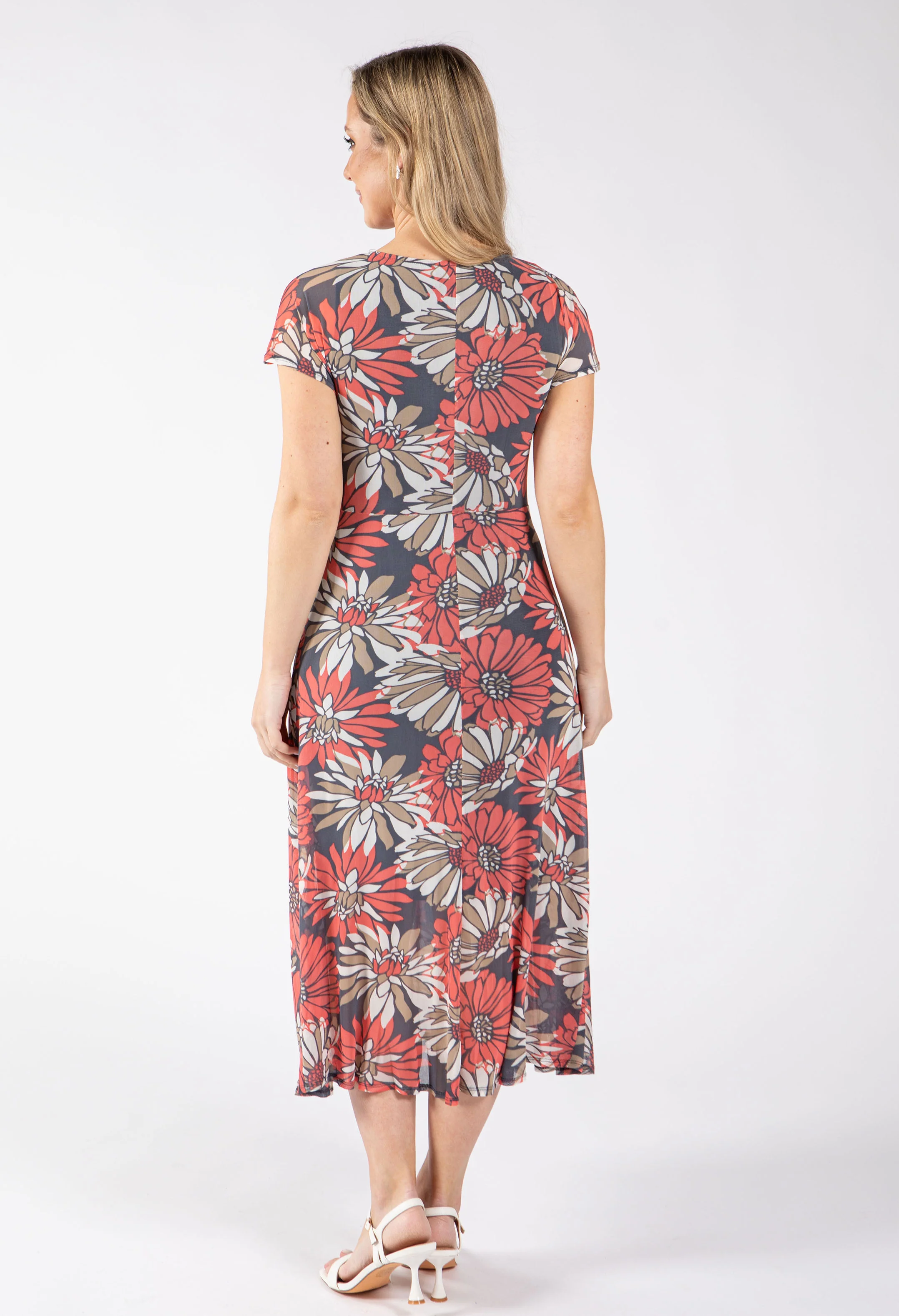 Floral Mesh Midi Dress - Image 5