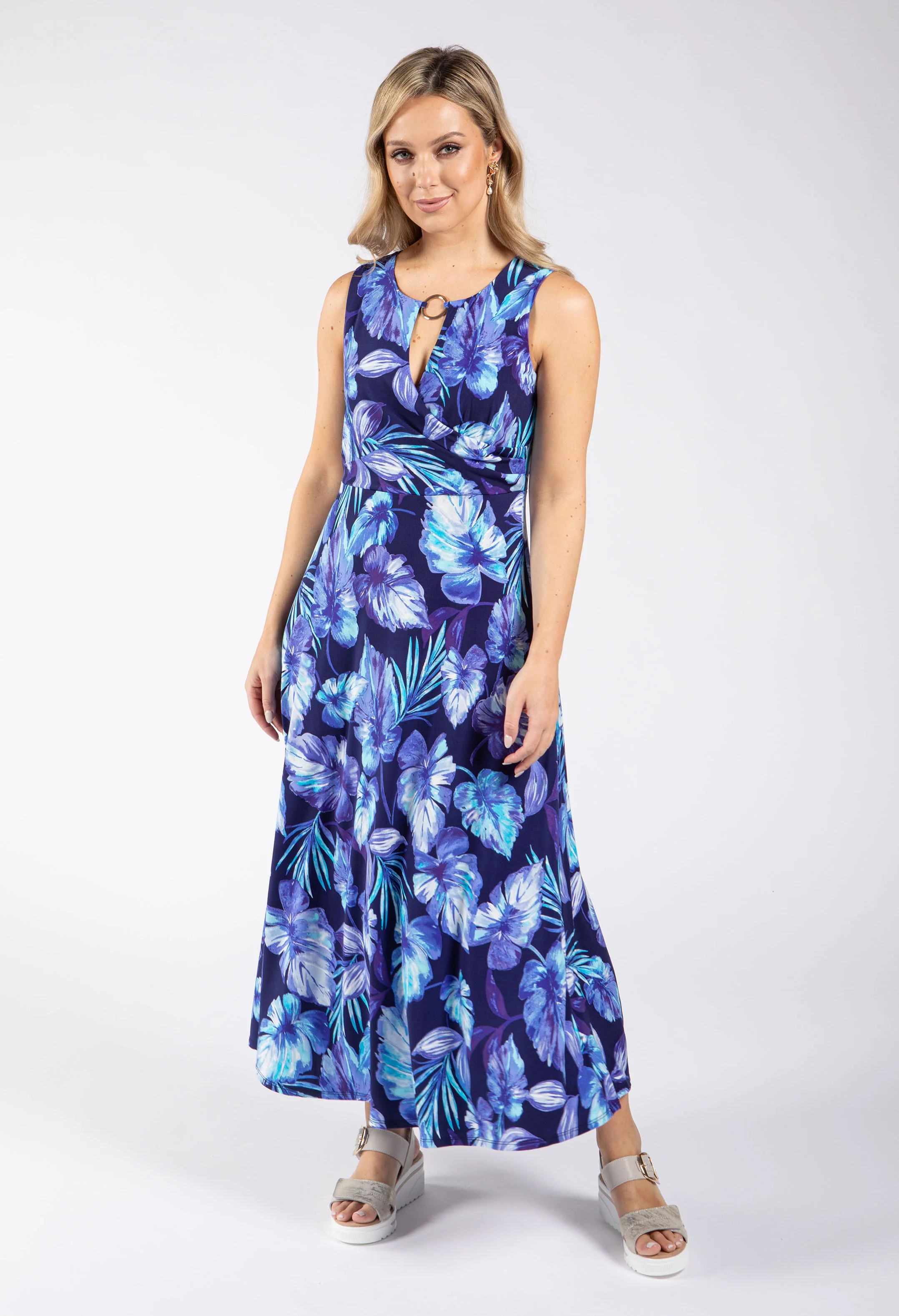 Floral Palm Print Dress - Image 2